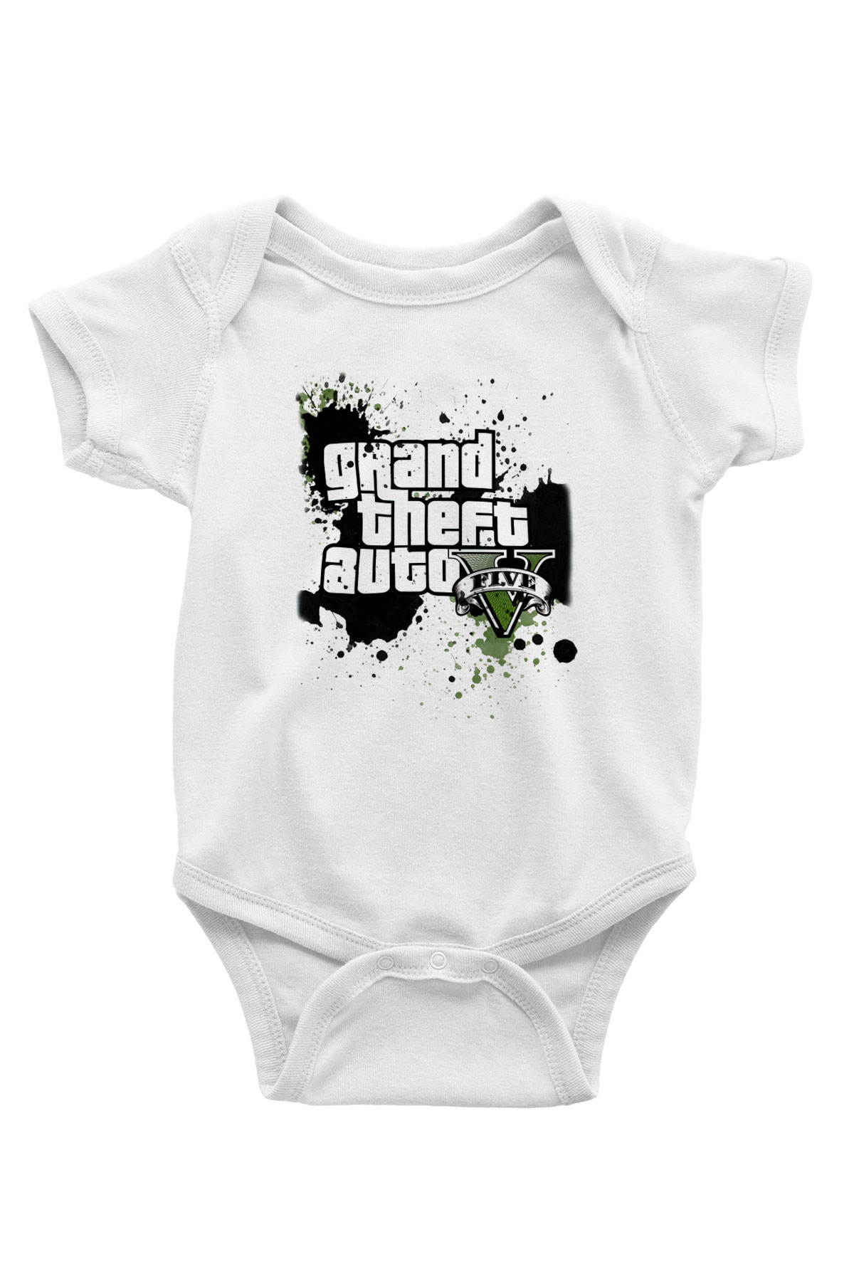 Grand Theft Auto Baskılı Beyaz Unisex Bebek Body - Zıbın