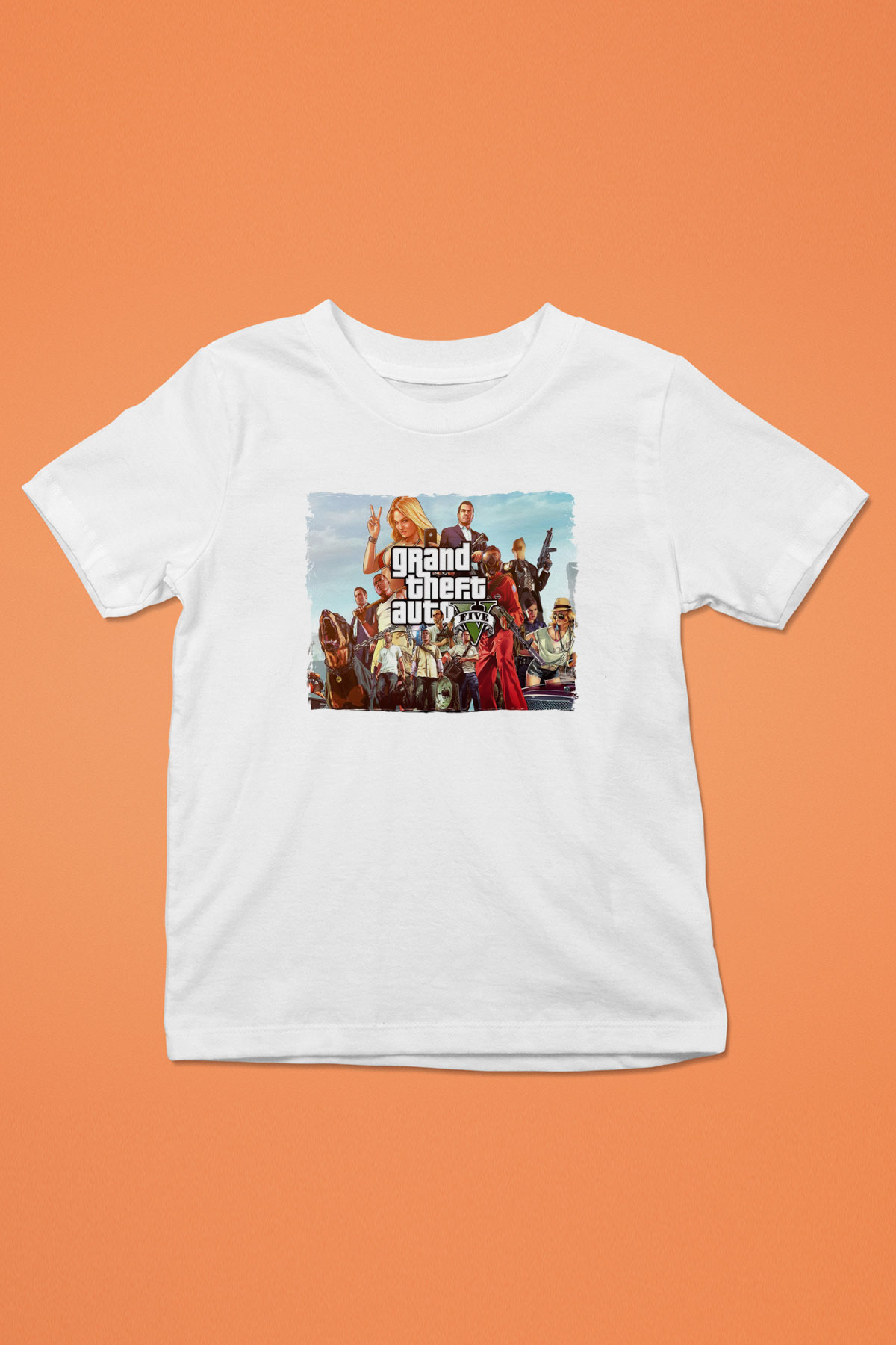 Grand Theft Auto Beyaz Unisex Çocuk Tişört
