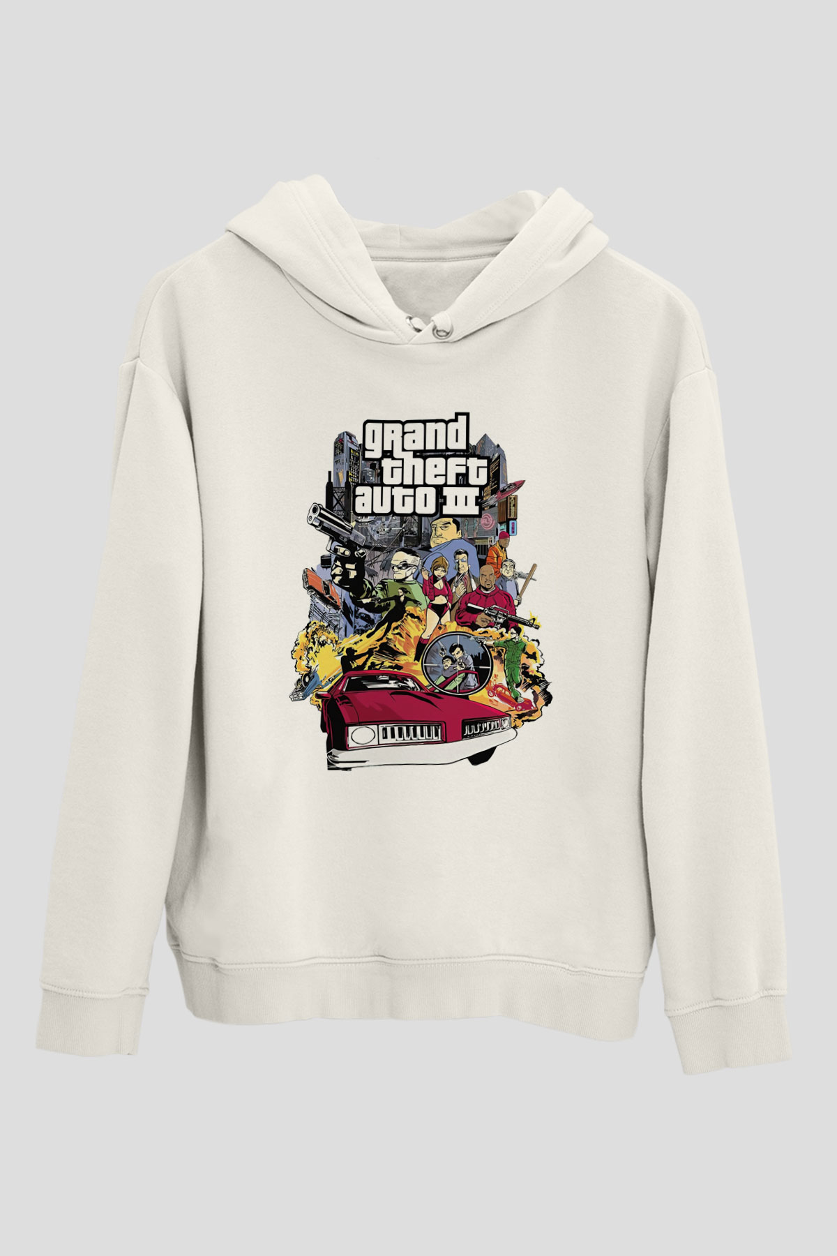 Grand Theft Auto Beyaz Unisex Hoodie