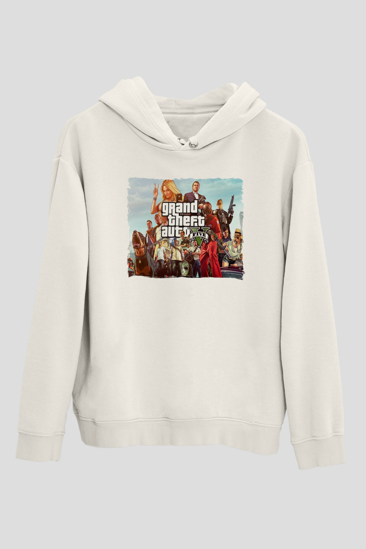 Grand Theft Auto Beyaz Unisex Hoodie