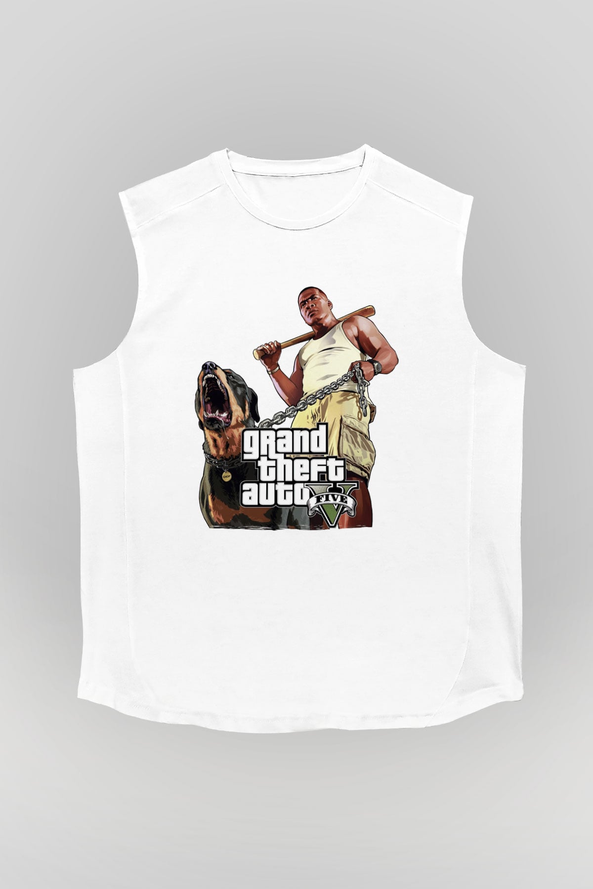 Grand Theft Auto Beyaz Unisex Kolsuz Tişört