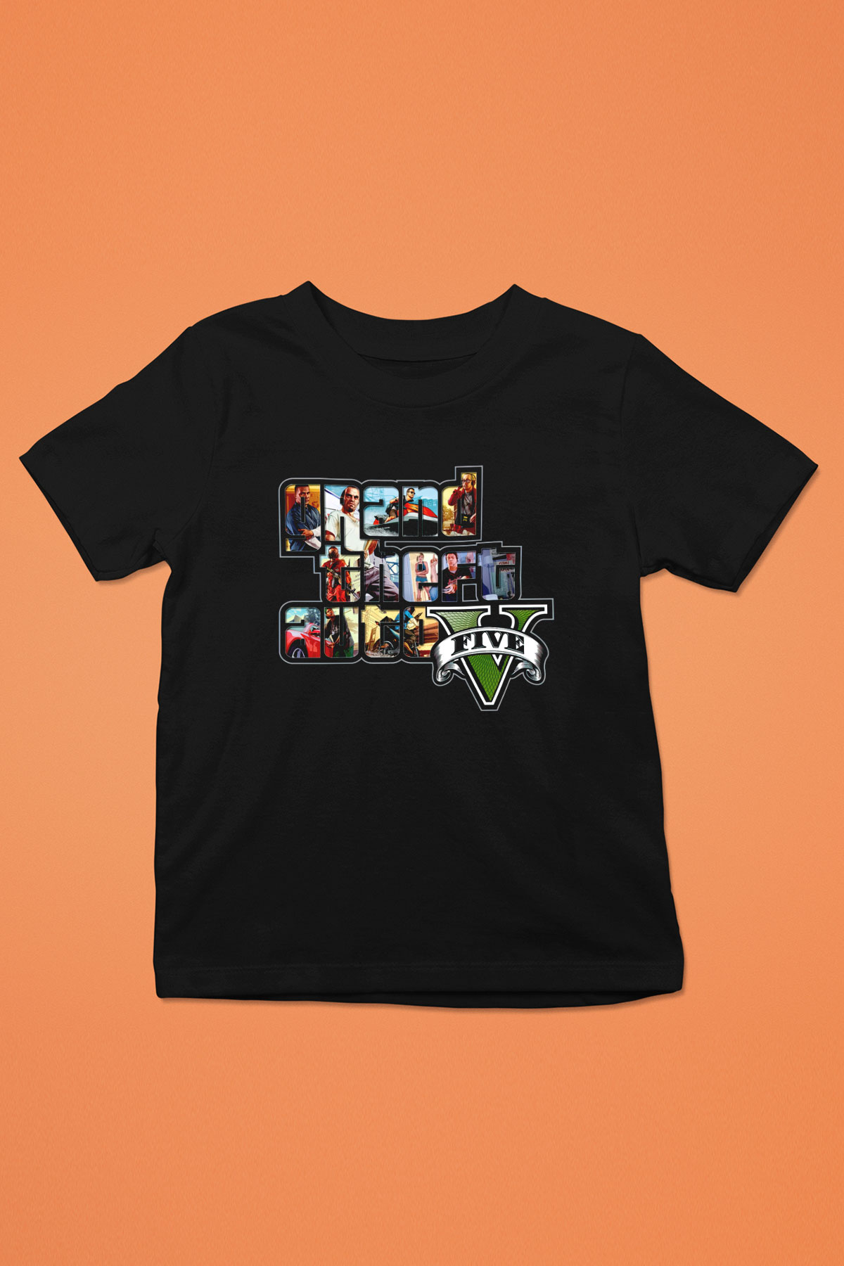 Grand Theft Auto Siyah Unisex Çocuk Tişört
