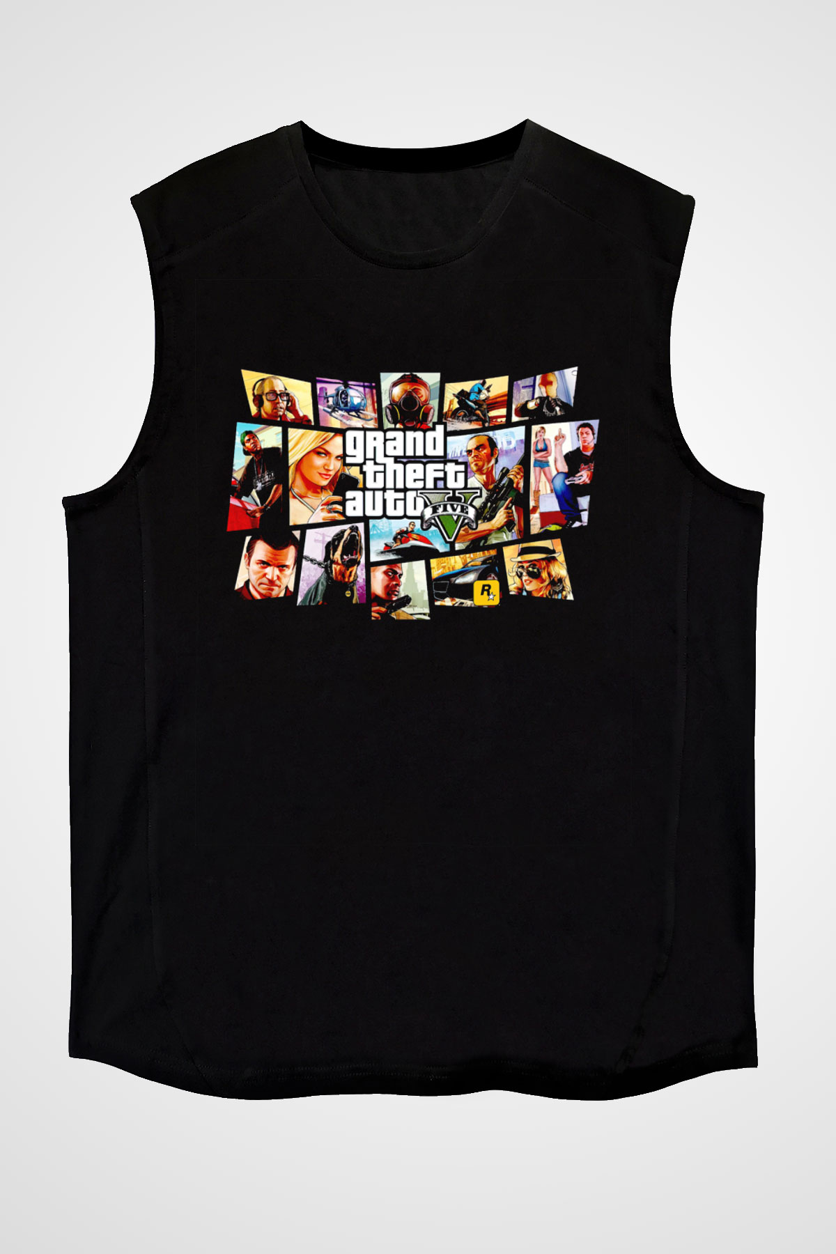 Grand Theft Auto Siyah Unisex Kolsuz Tişört