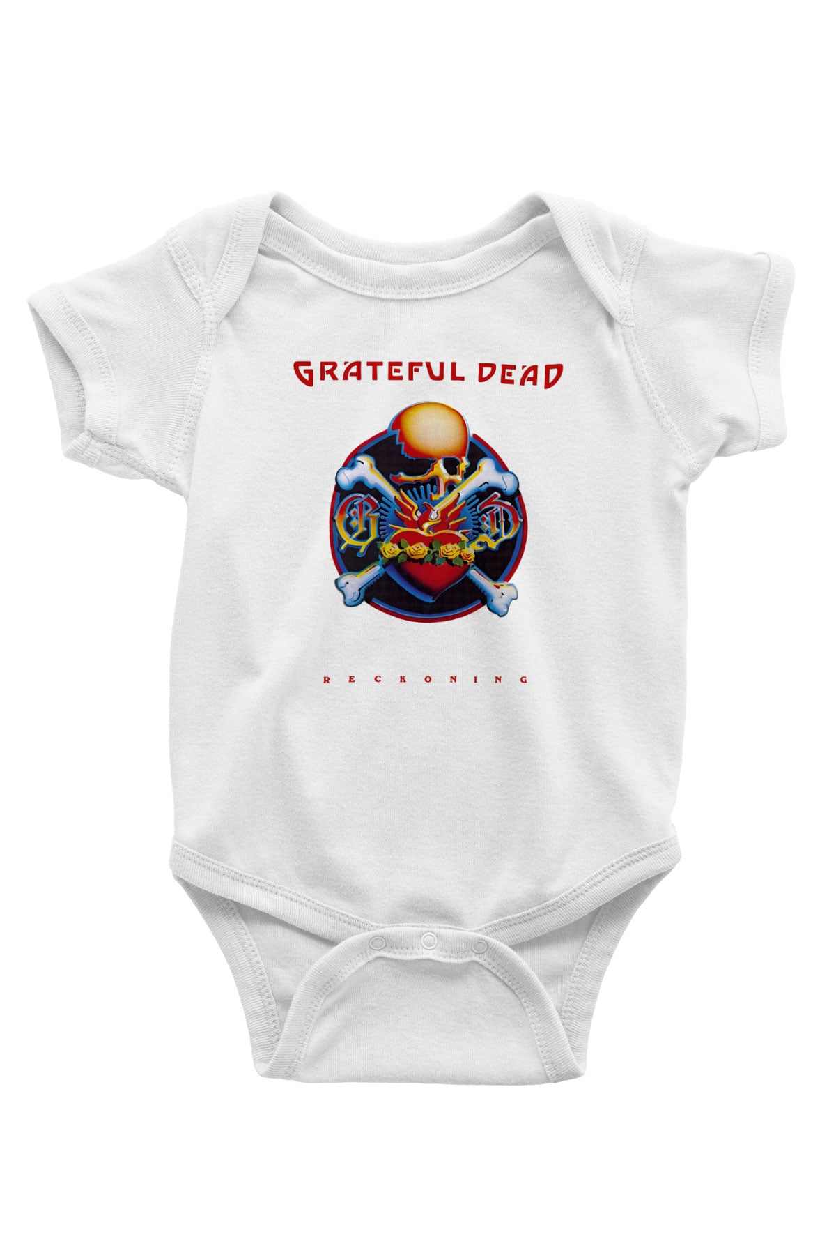 Grateful Dead Baskılı Beyaz Unisex Bebek Body - Zıbın