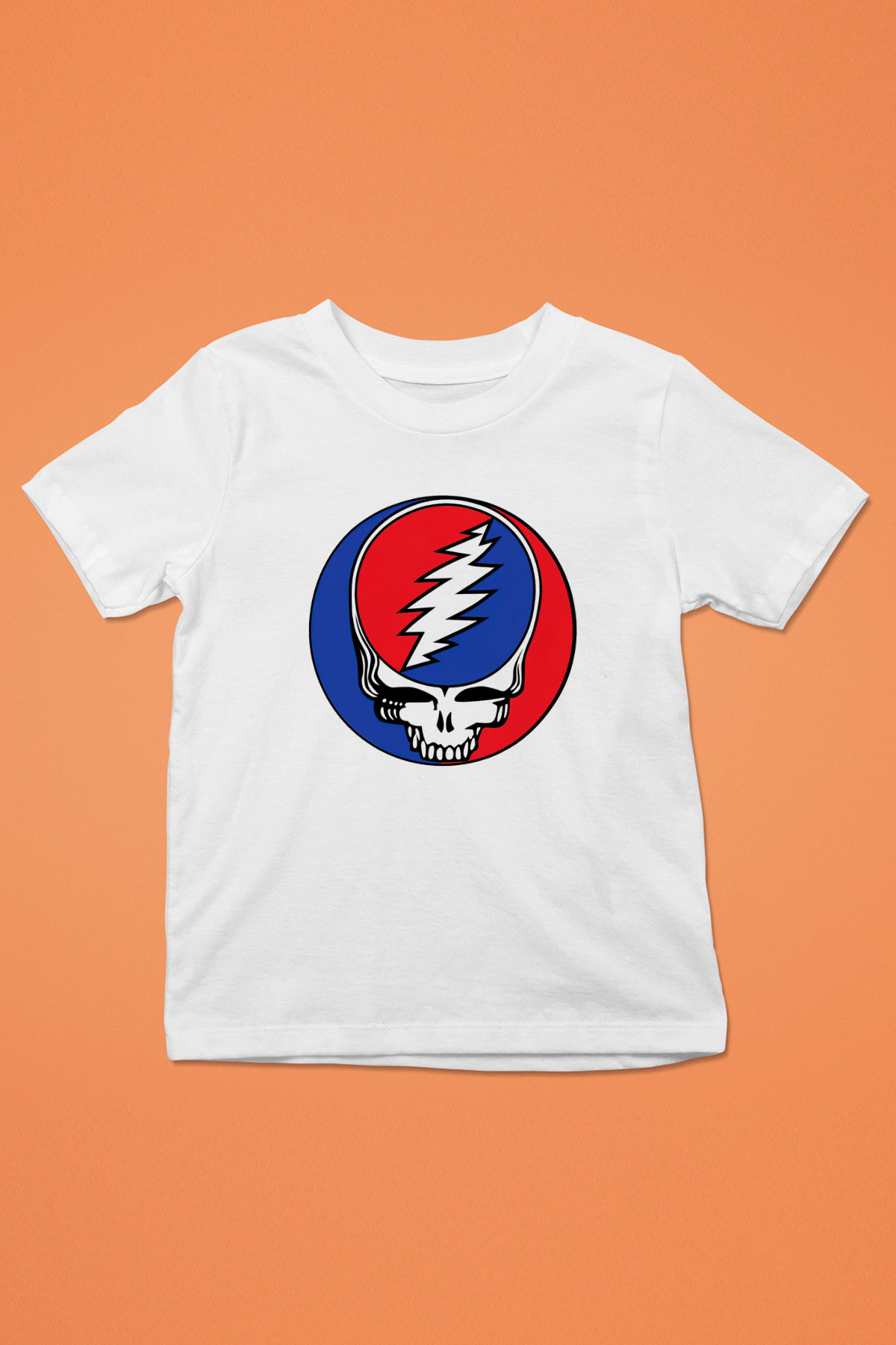 Grateful Dead Baskılı Beyaz Unisex Çocuk Tişört