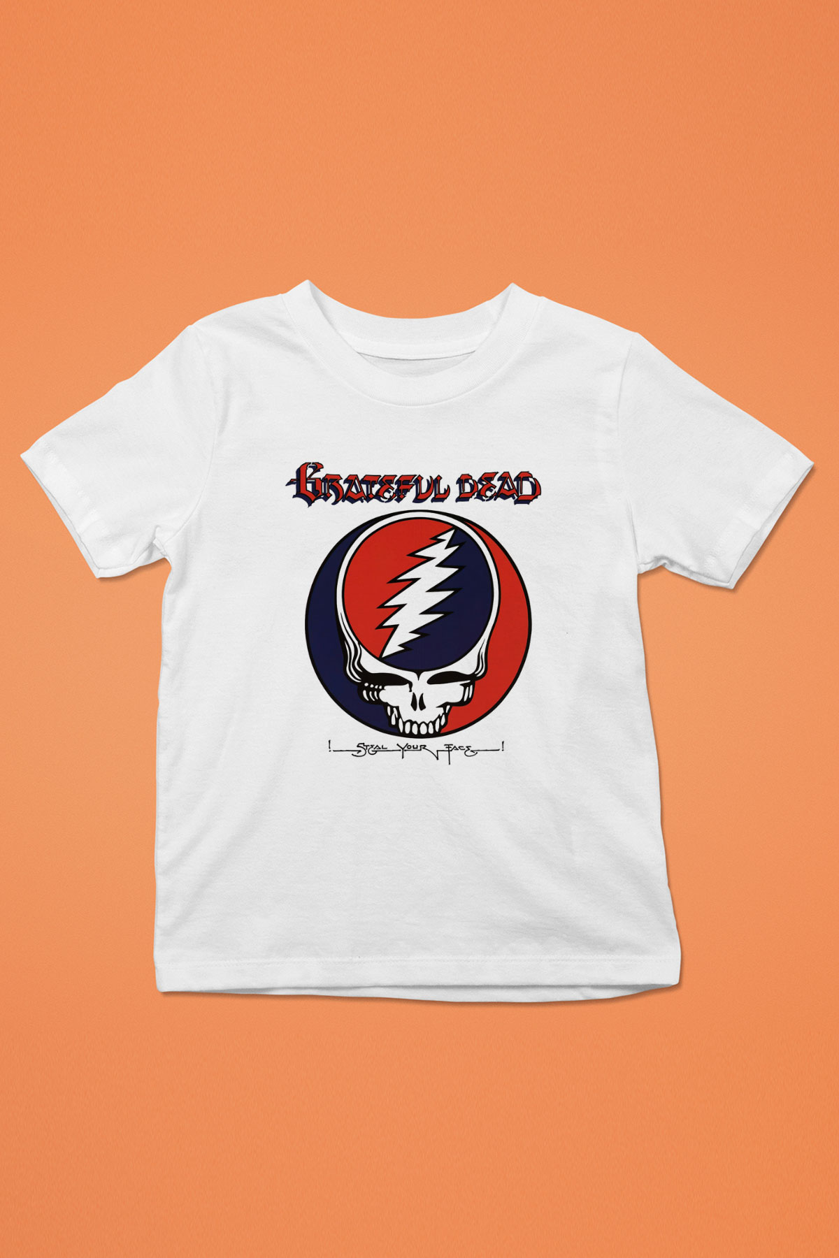 Grateful Dead Baskılı Beyaz Unisex Çocuk Tişört