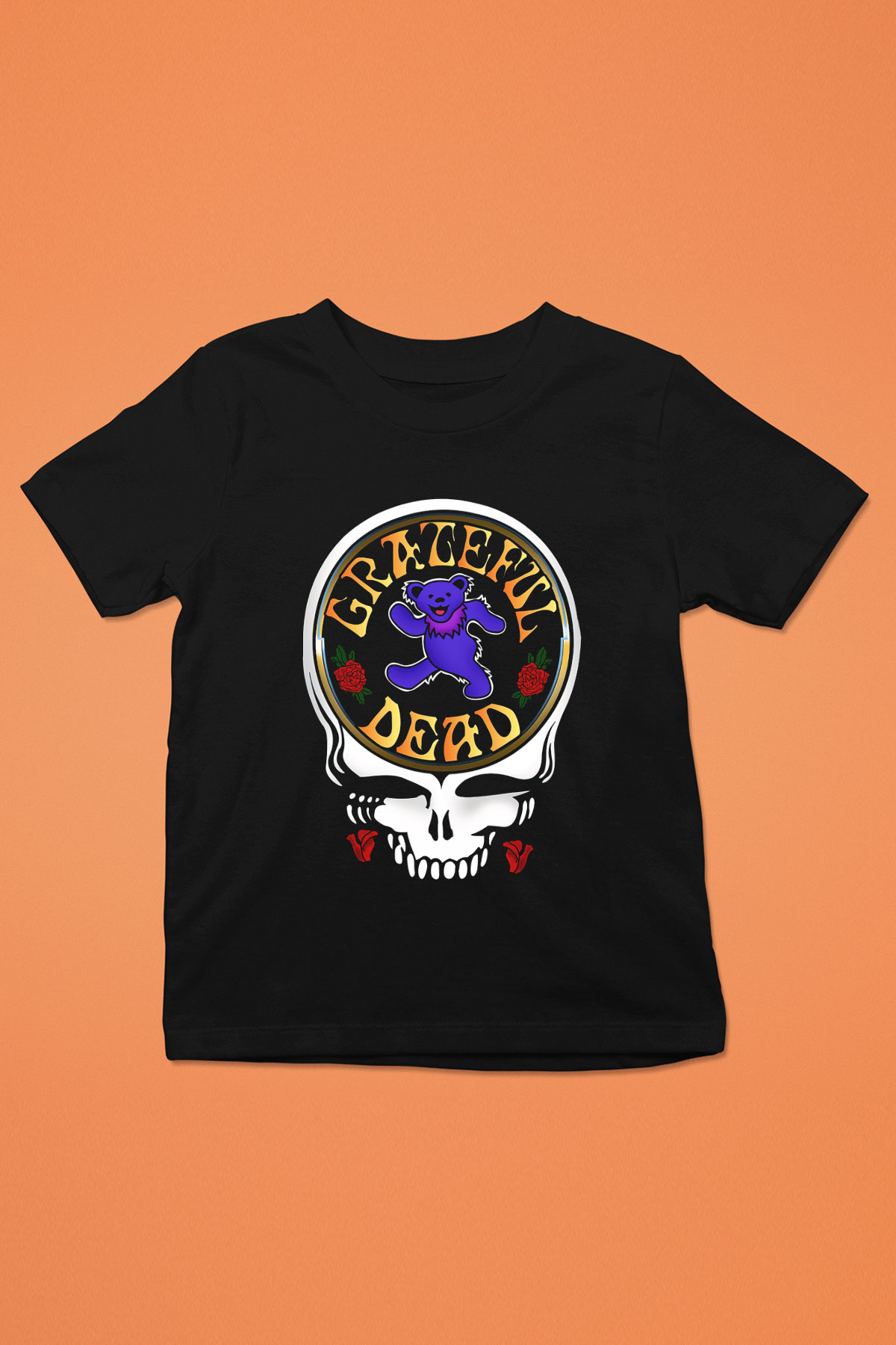 Grateful Dead Baskılı Siyah Unisex Çocuk Tişört