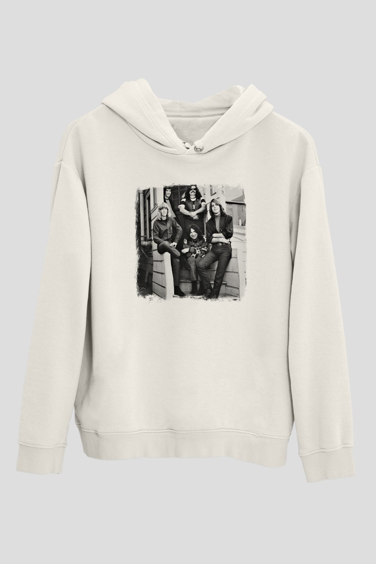 Grateful Dead Baskılı Unisex Beyaz Hoodie