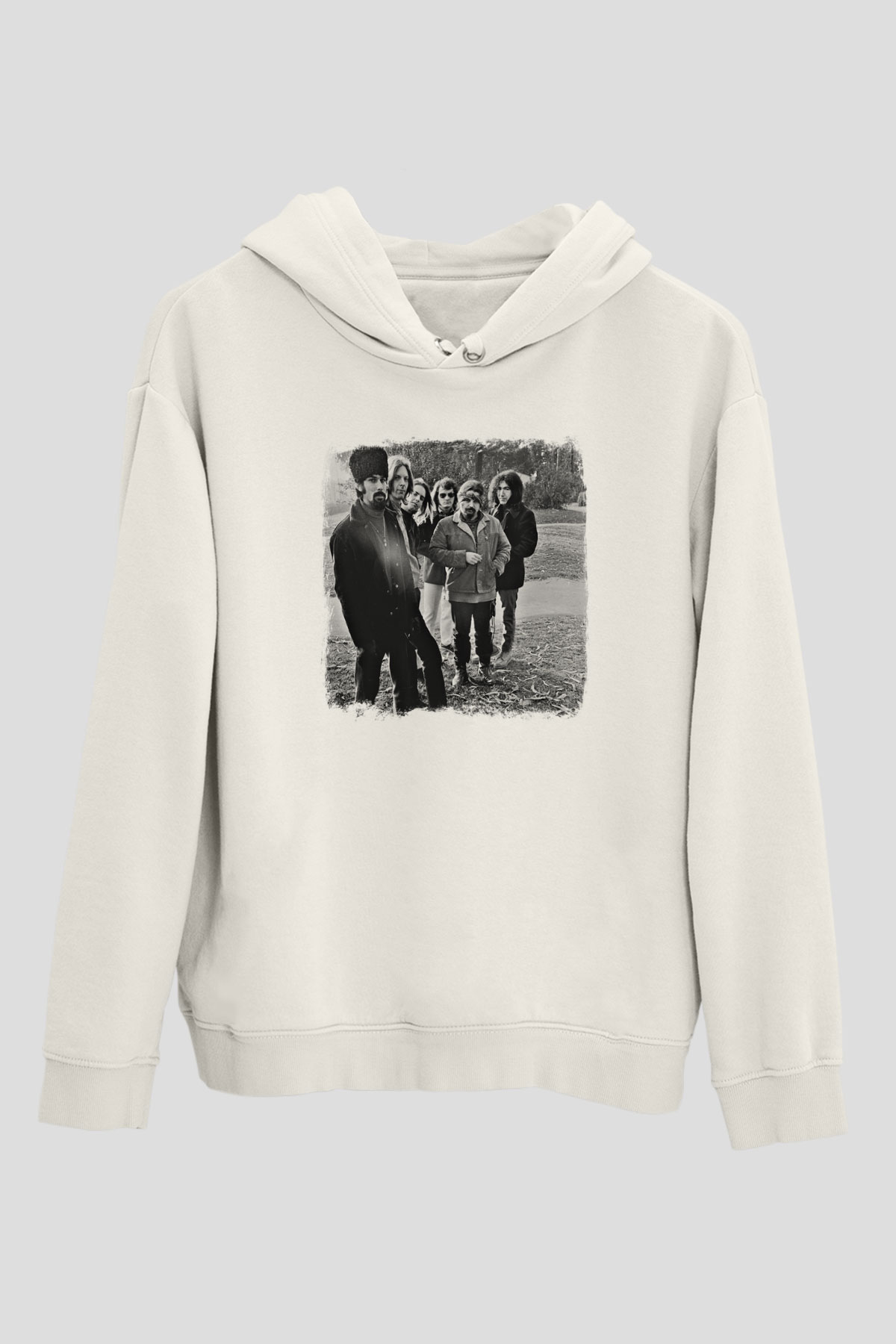Grateful Dead Baskılı Unisex Beyaz Hoodie