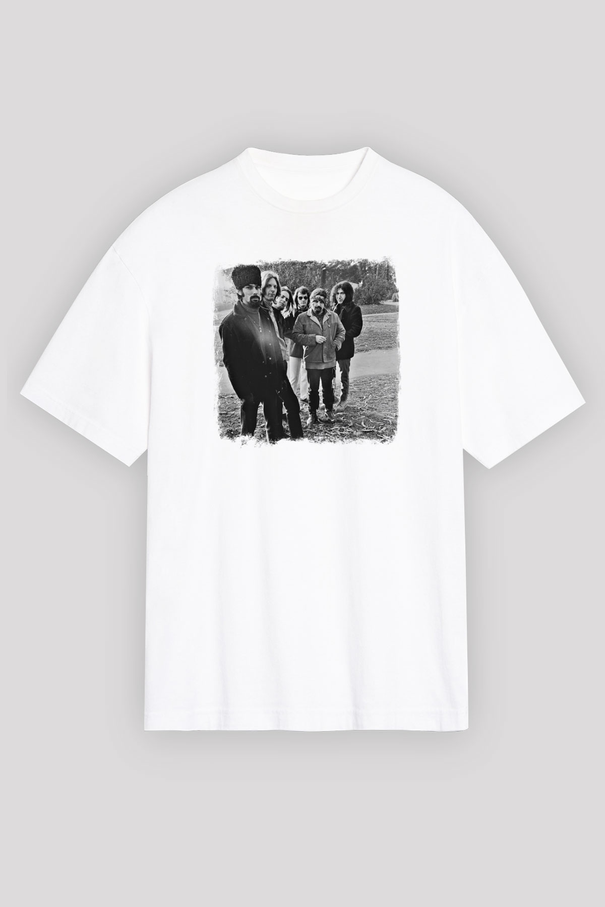 Grateful Dead Baskılı Unisex Beyaz Oversize Tişört