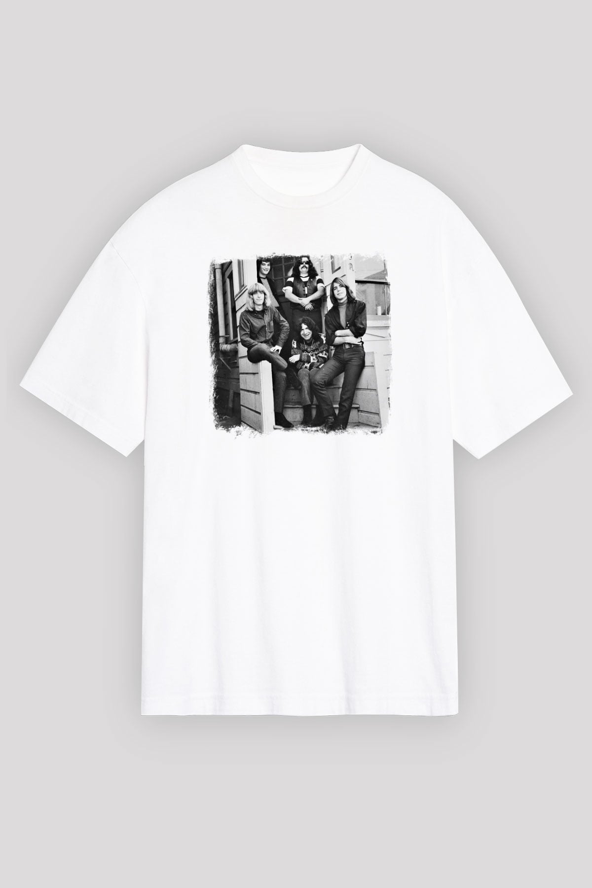 Grateful Dead Baskılı Unisex Beyaz Oversize Tişört