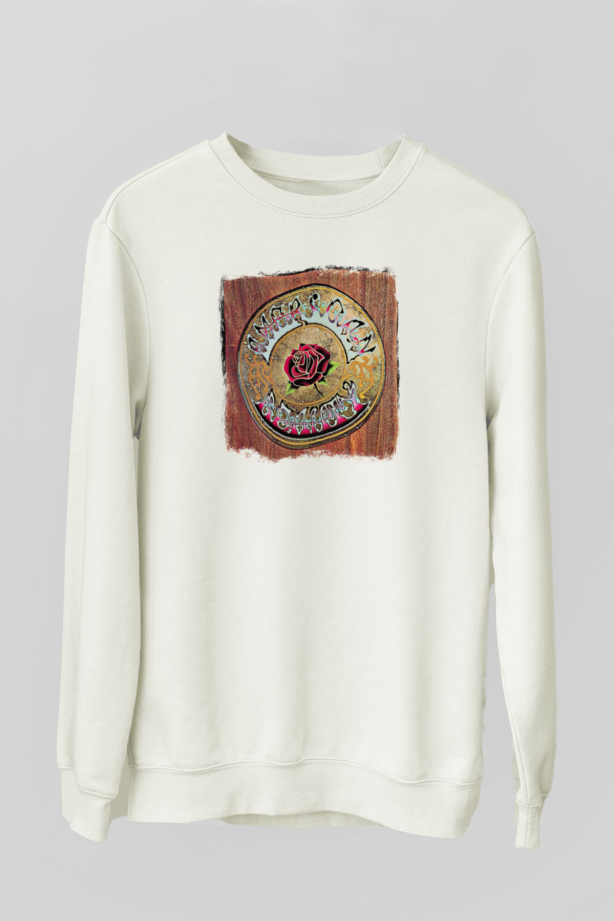 Grateful Dead Baskılı Unisex Beyaz Sweatshirt