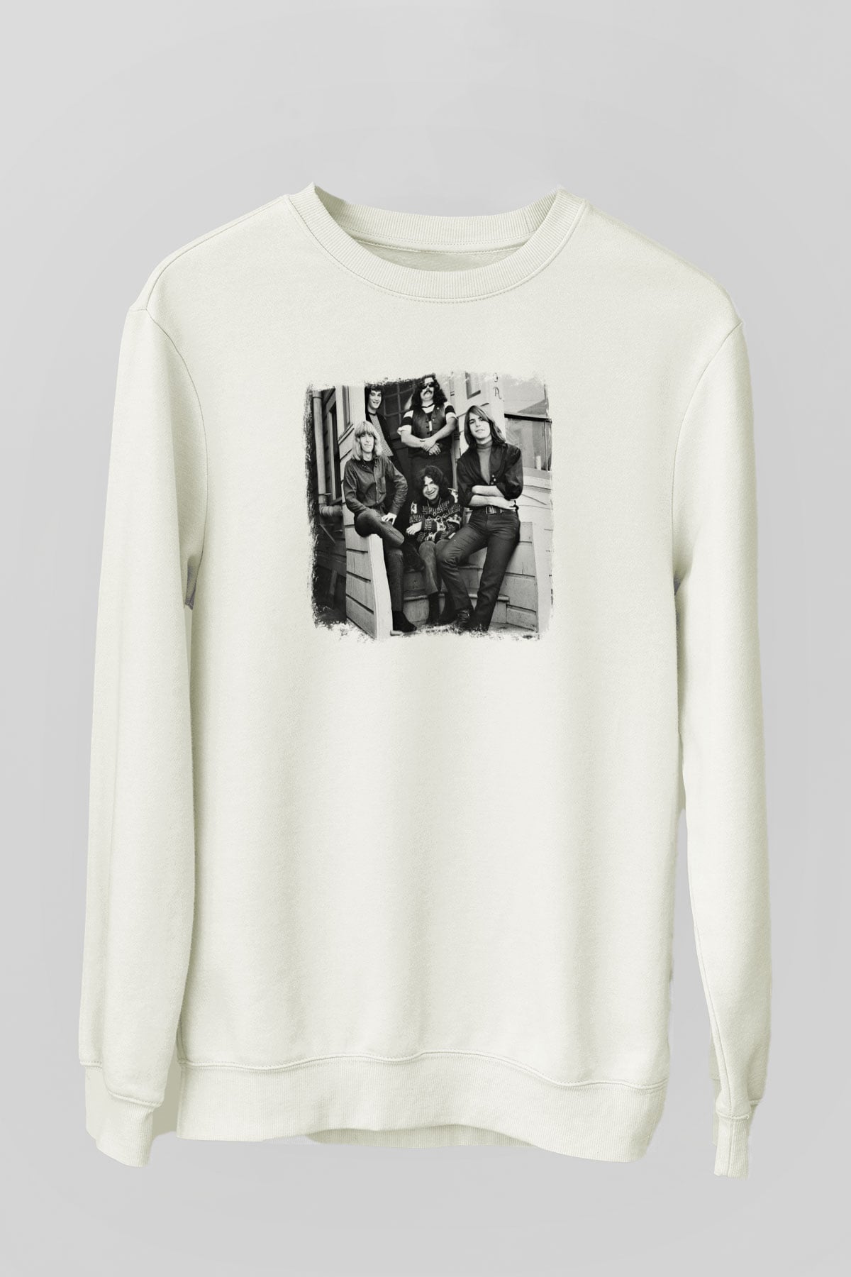Grateful Dead Baskılı Unisex Beyaz Sweatshirt