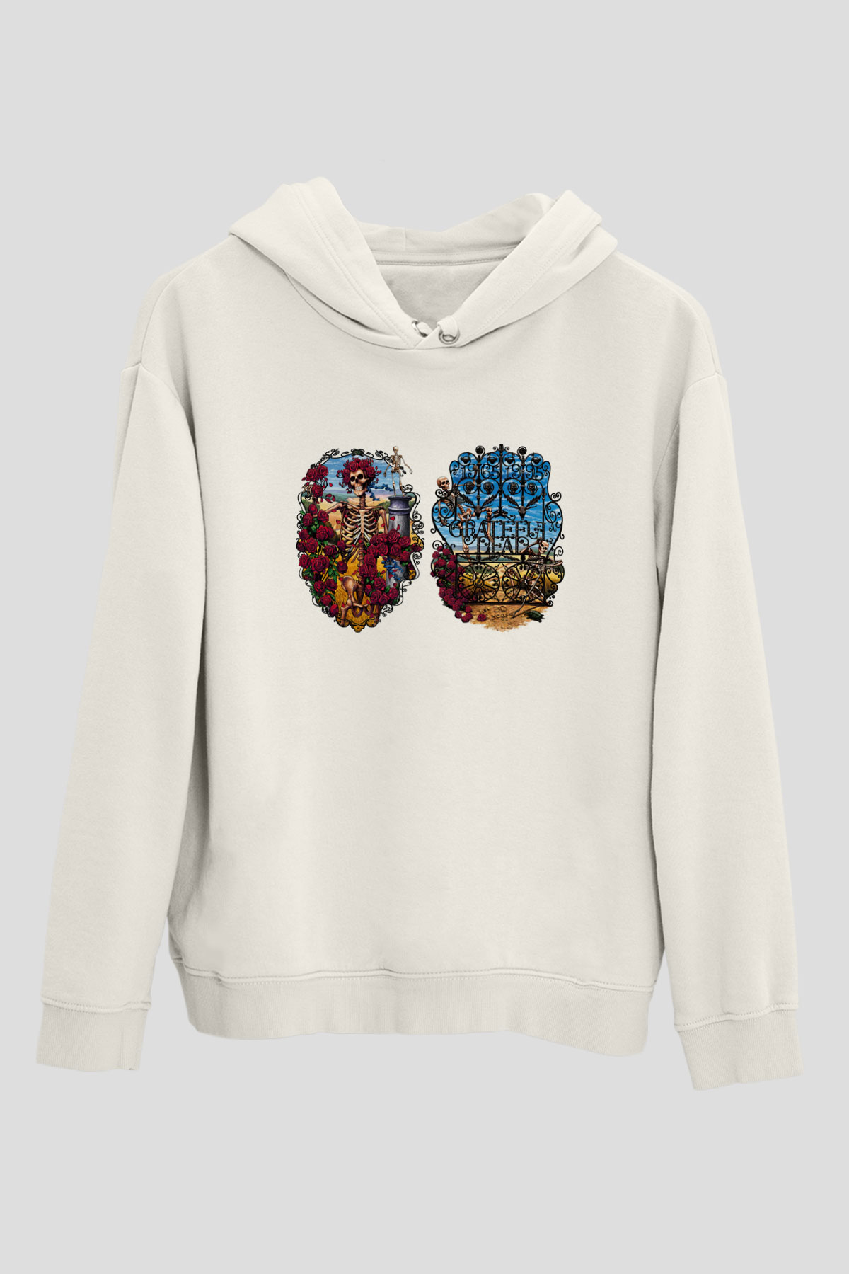 Grateful Dead Beyaz Unisex Kapşonlu Sweatshirt
