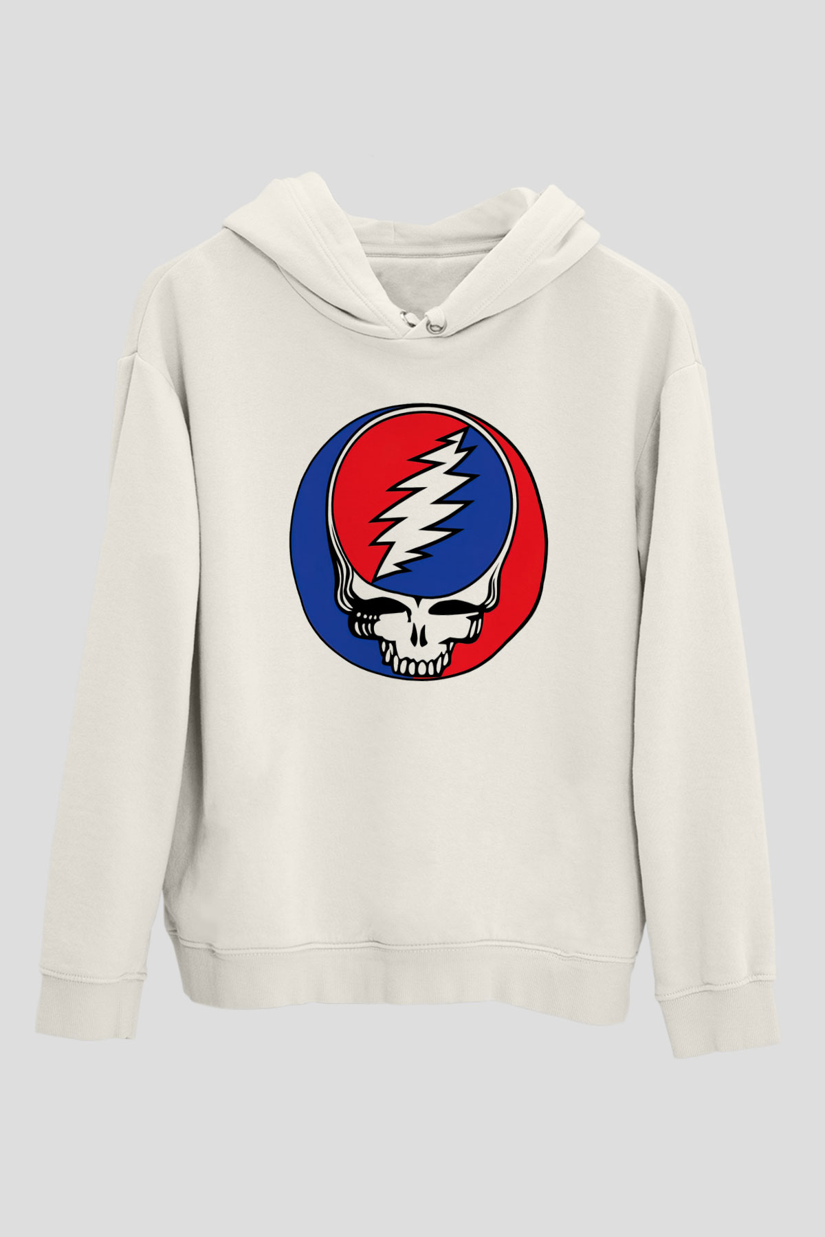 Grateful Dead Beyaz Unisex Kapşonlu Sweatshirt