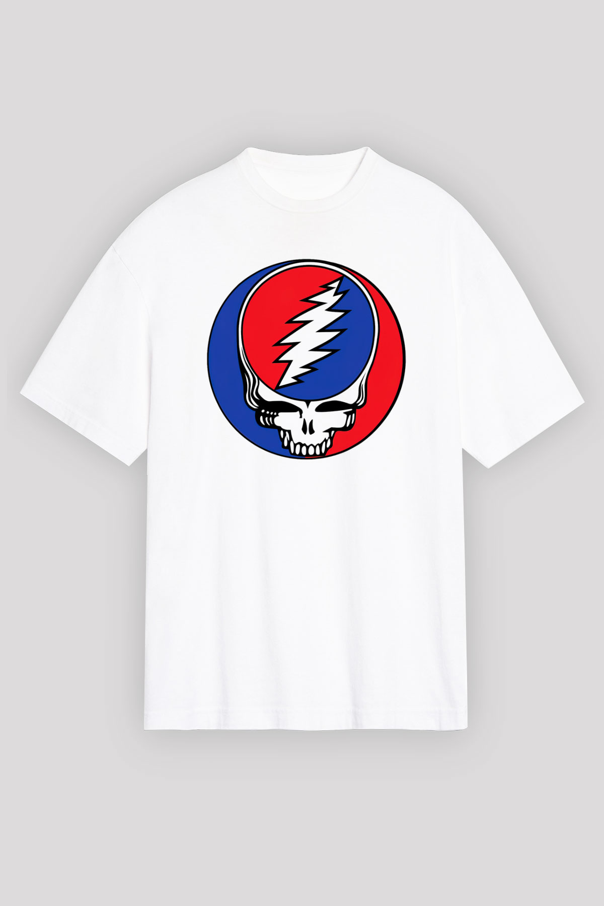 Grateful Dead Beyaz Unisex Oversize Tişört T-Shirt