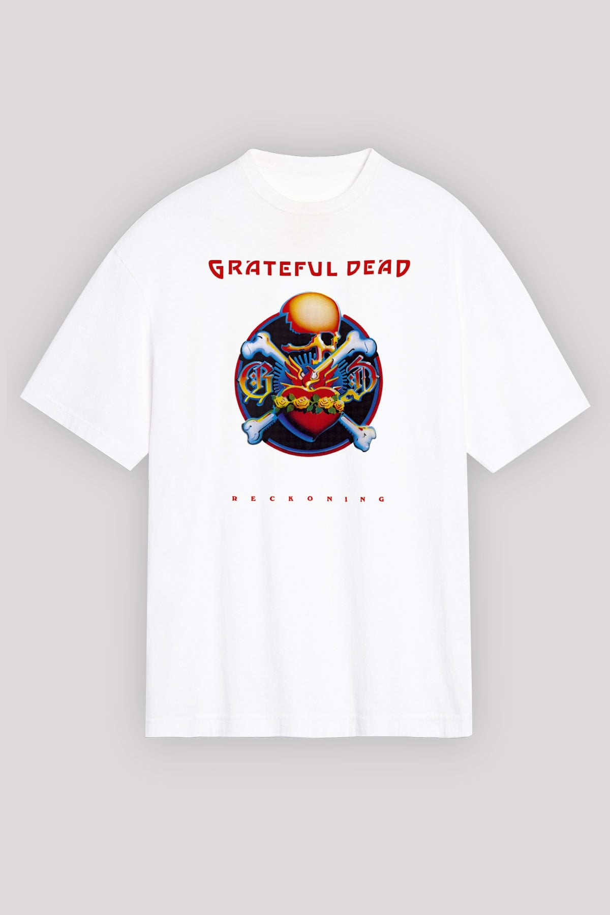 Grateful Dead Beyaz Unisex Oversize Tişört T-Shirt