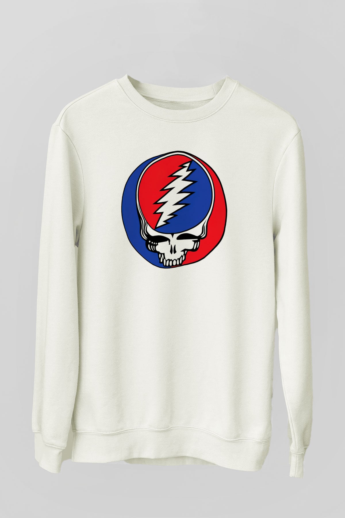 Grateful Dead Beyaz Unisex Sweatshirt