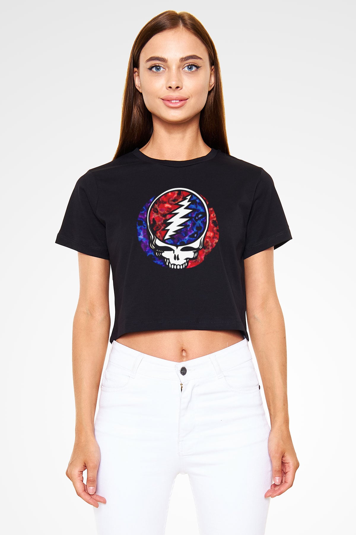 Grateful Dead Siyah  Crop Top Tişört