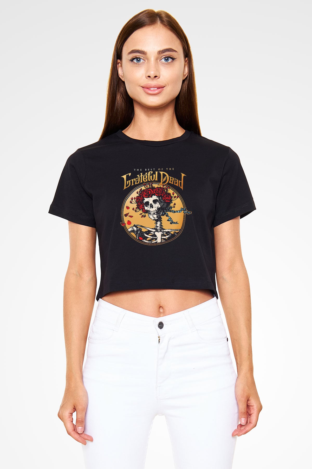 Grateful Dead Siyah Crop Top Tişört
