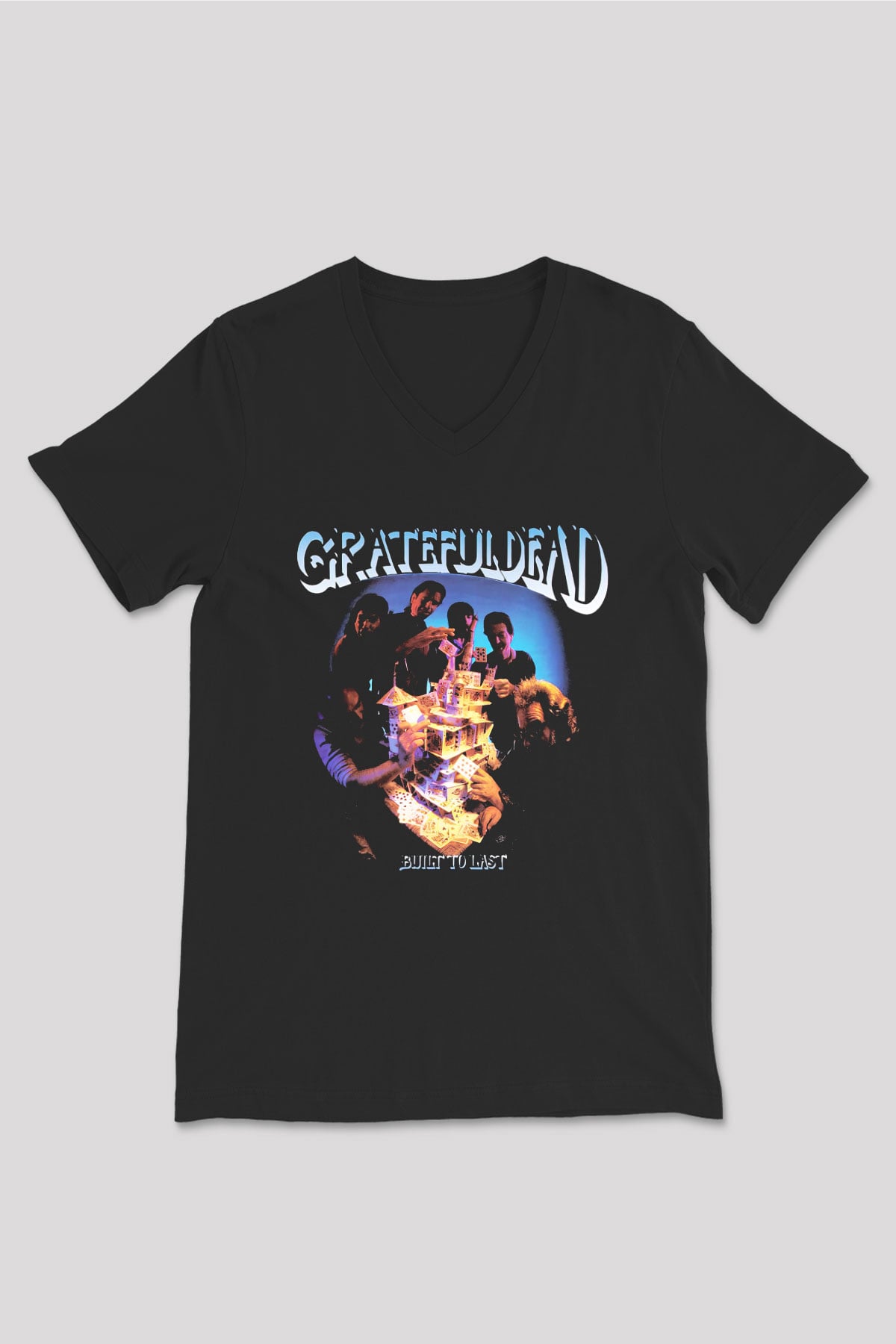 Grateful Dead Siyah Unisex V Yaka Tişört T-Shirt