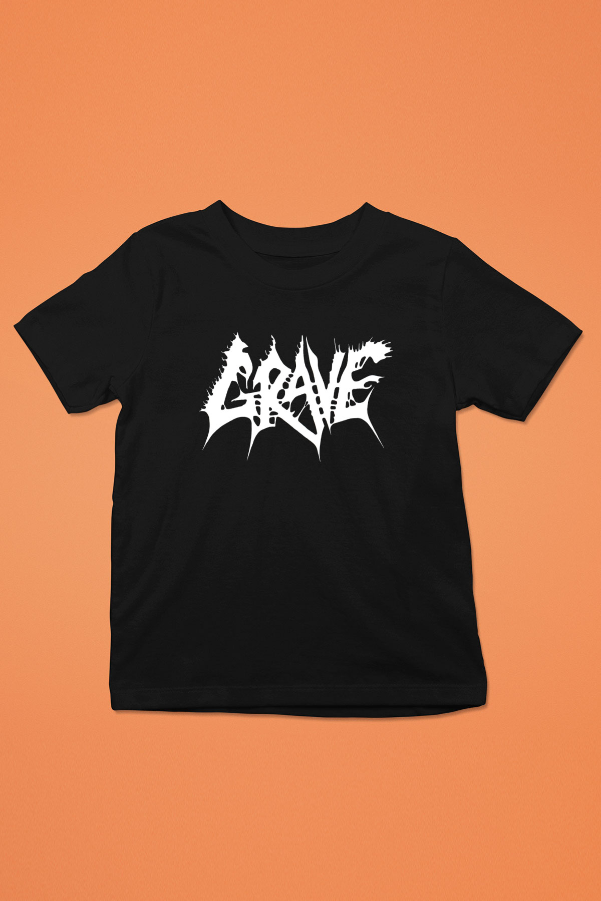Grave Baskılı Unisex Siyah Çocuk Tişört - Tshirt