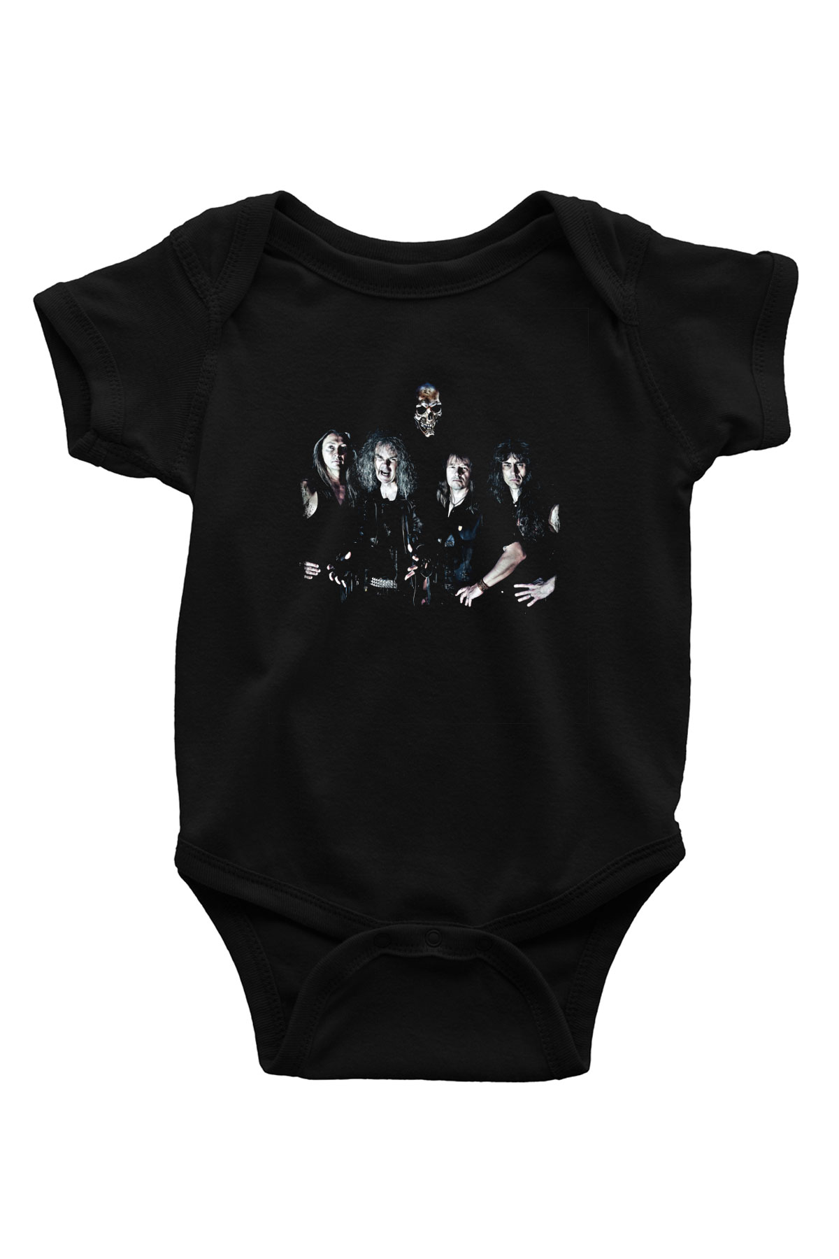 Grave Digger Baskılı Unisex Siyah Bebek Body - Zıbın