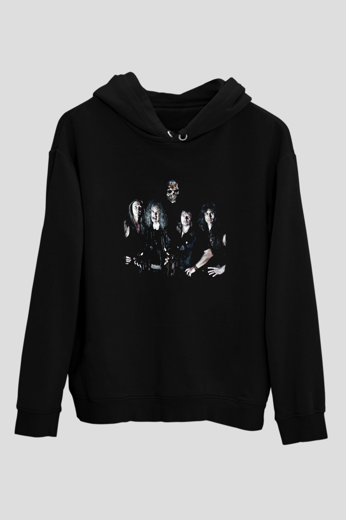 Grave Digger Baskılı Unisex Siyah Hoodie