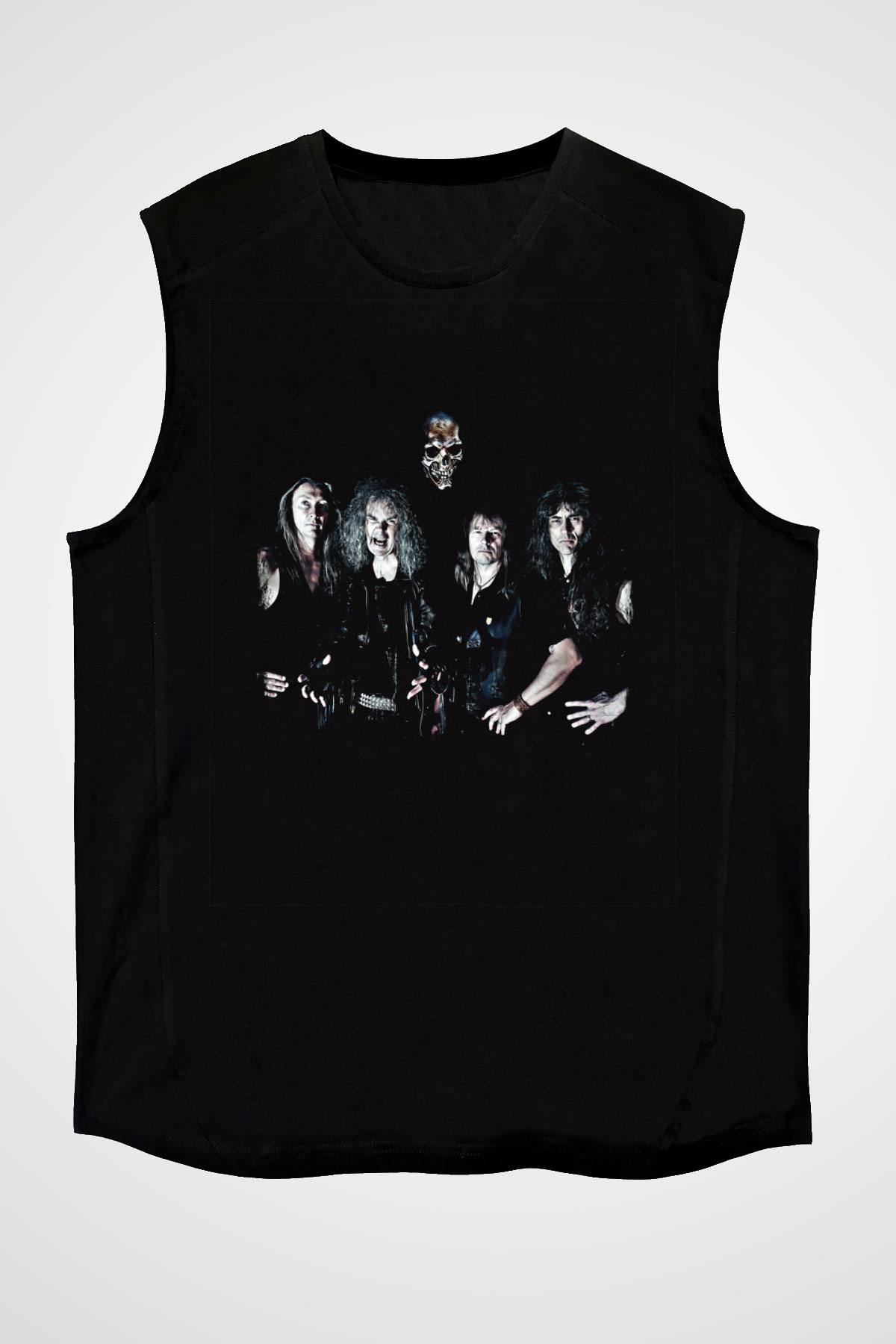 Grave Digger Baskılı Unisex Siyah Kolsuz Tişört