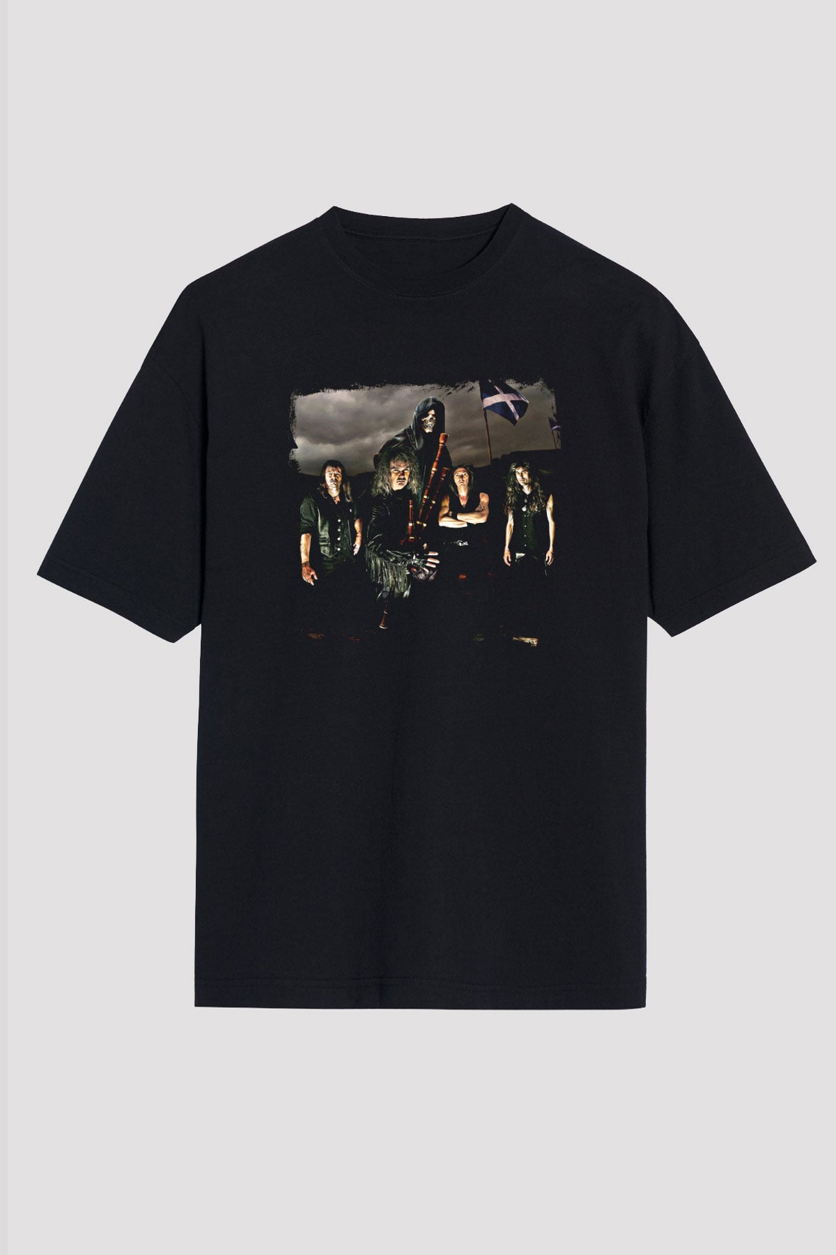 Grave Digger Baskılı Unisex Siyah Oversize Tişört