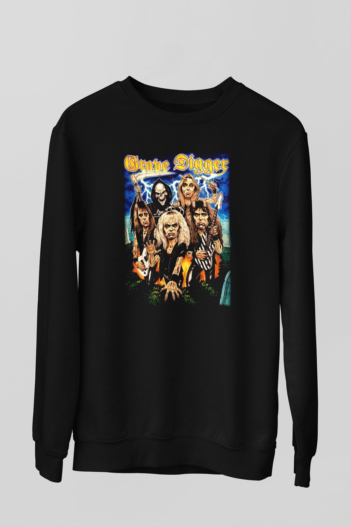 Grave Digger Siyah Unisex Sweatshirt