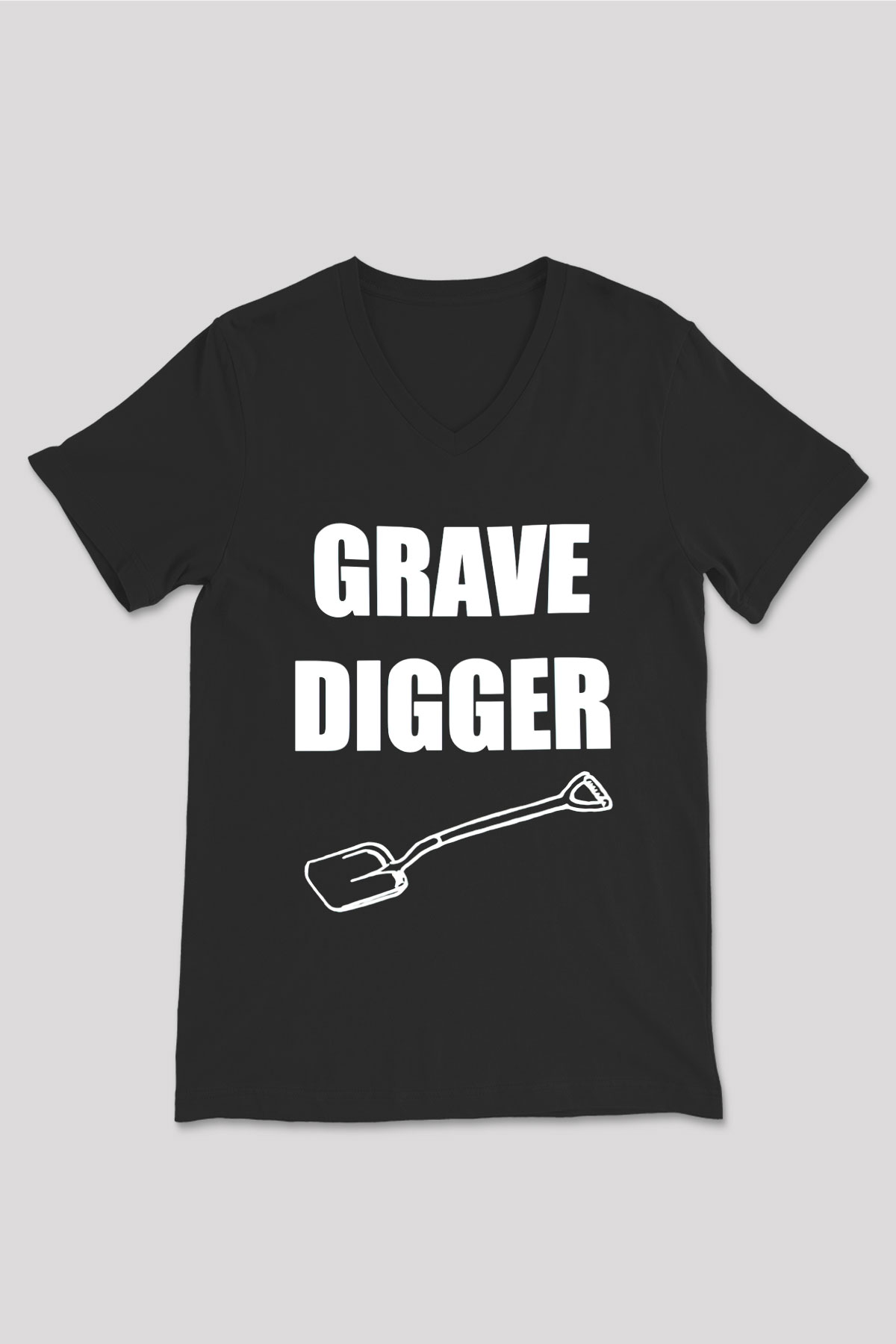 Grave Digger Siyah Unisex V Yaka Tişört