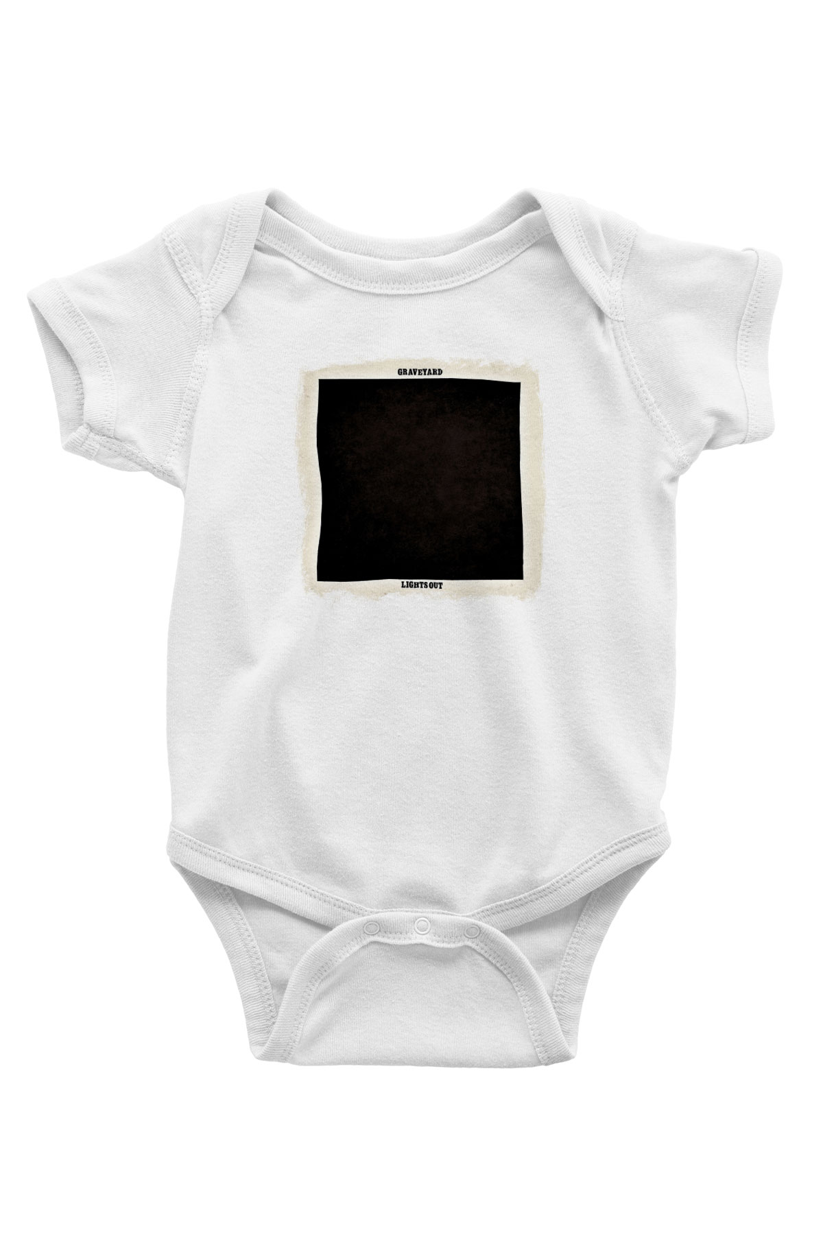 Graveyard Baskılı Unisex Beyaz Bebek Body - Zıbın