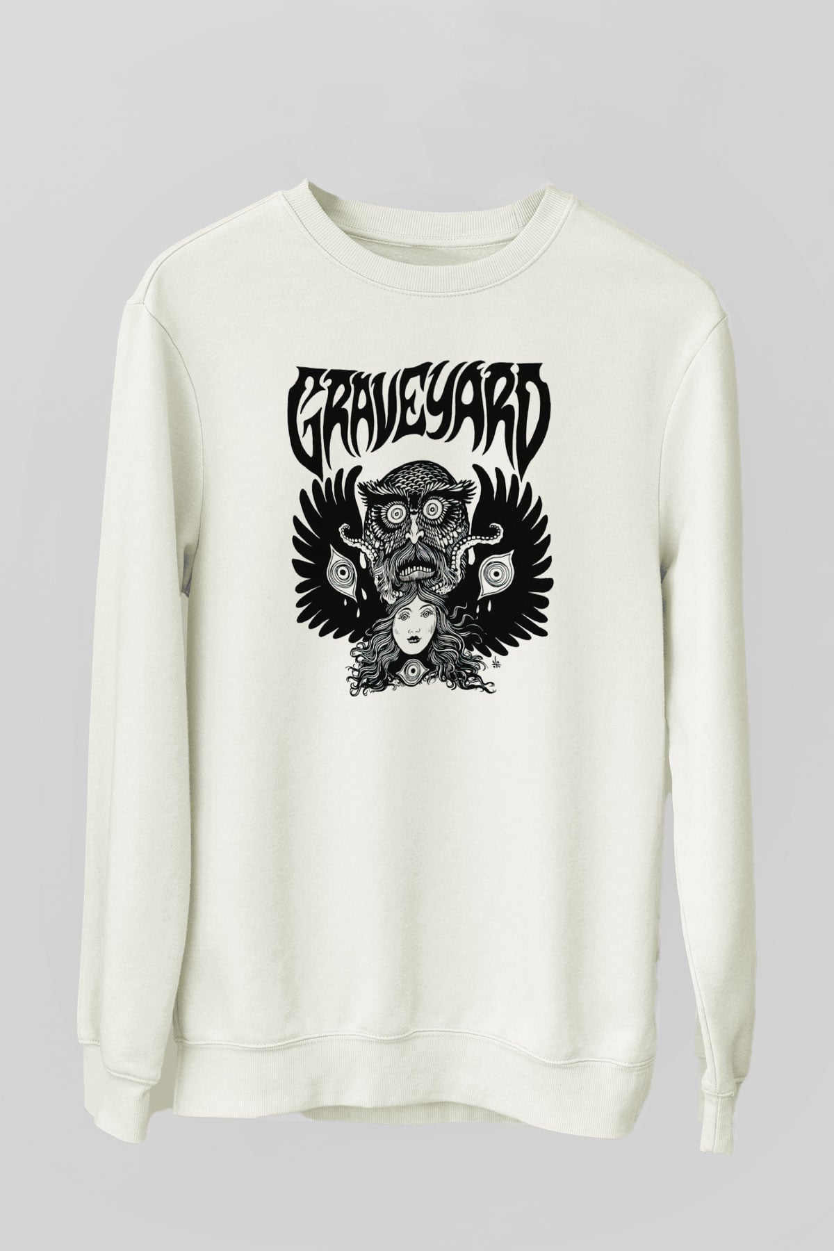 Graveyard Beyaz Unisex Sweatshirt