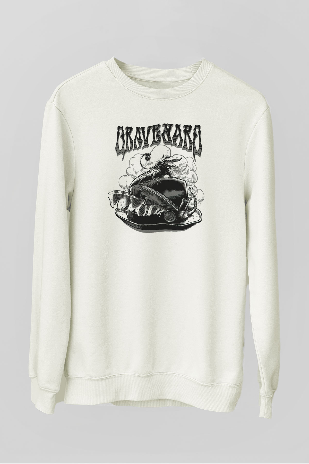 Graveyard Beyaz Unisex Sweatshirt