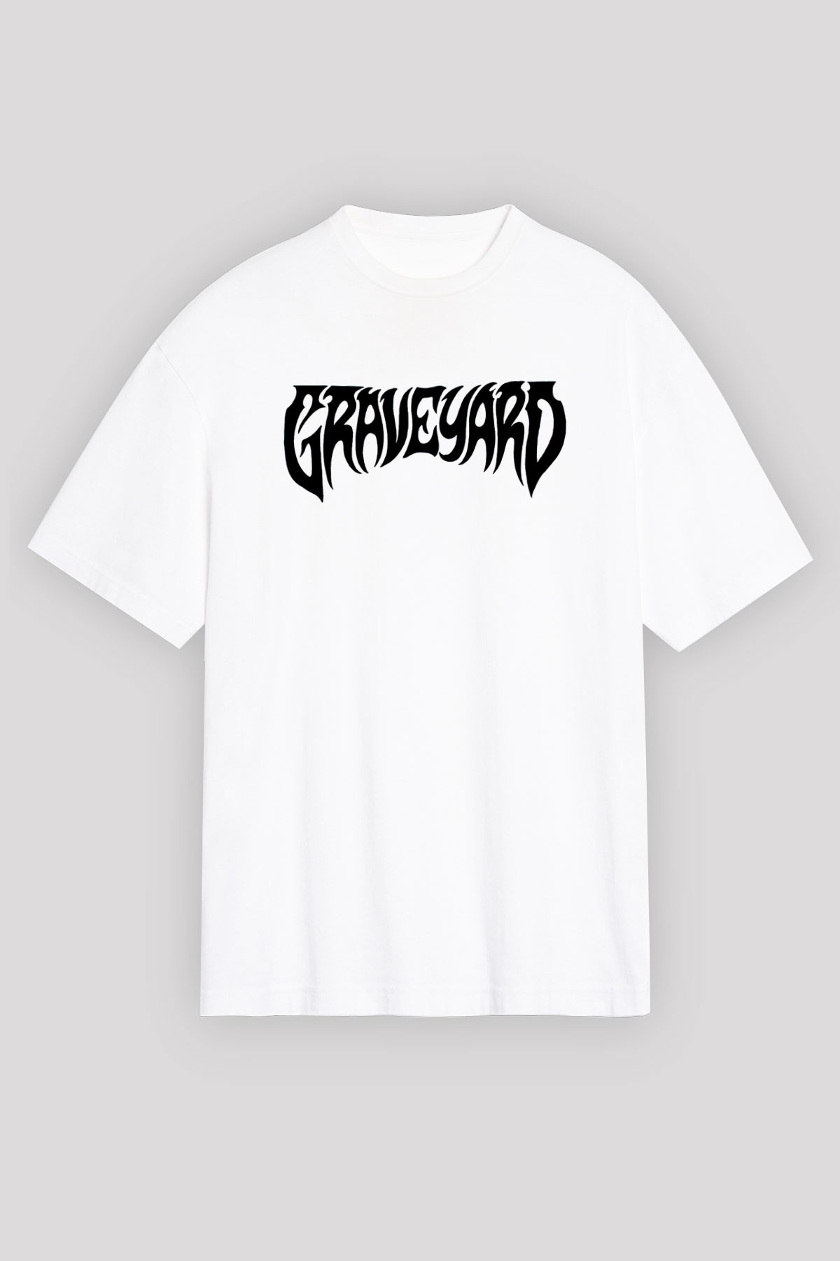 Graveyard Beyaz Unisex Tişört T-Shirt - TişörtFabrikası
