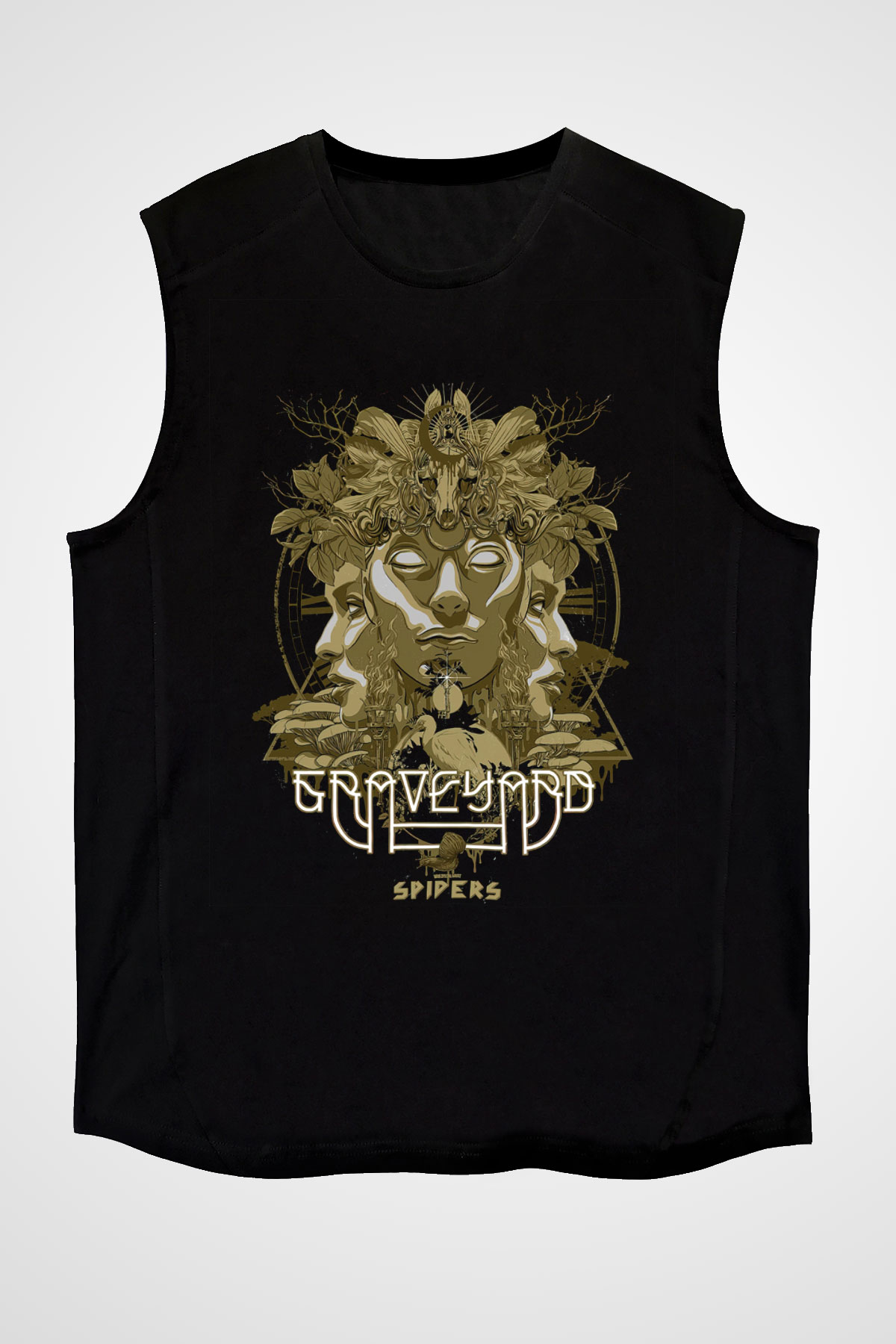 Graveyard Siyah Unisex Kolsuz Tişört