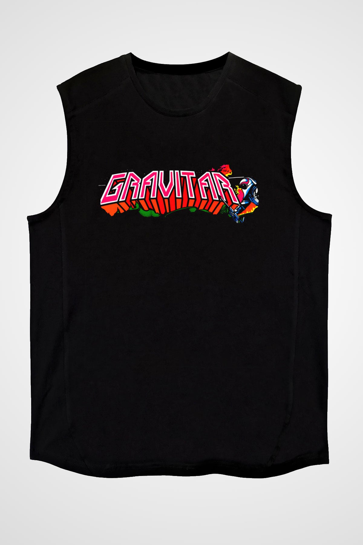 Gravitar Siyah Unisex Kolsuz Tişört
