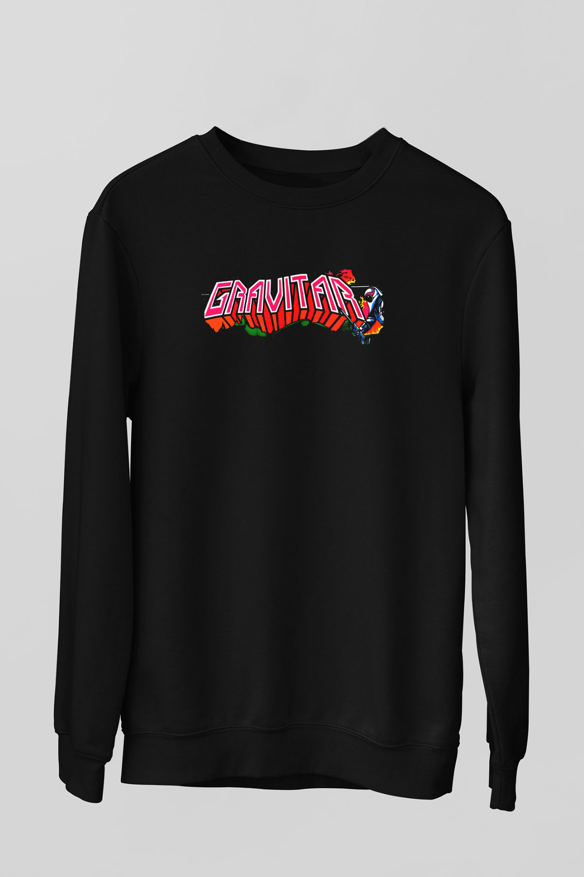 Gravitar Siyah Unisex Sweatshirt