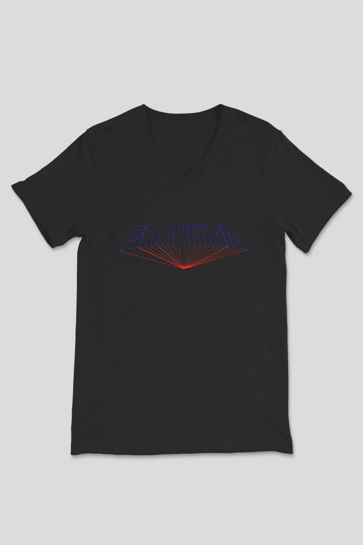 Gravitar Siyah Unisex  V Yaka Tişört