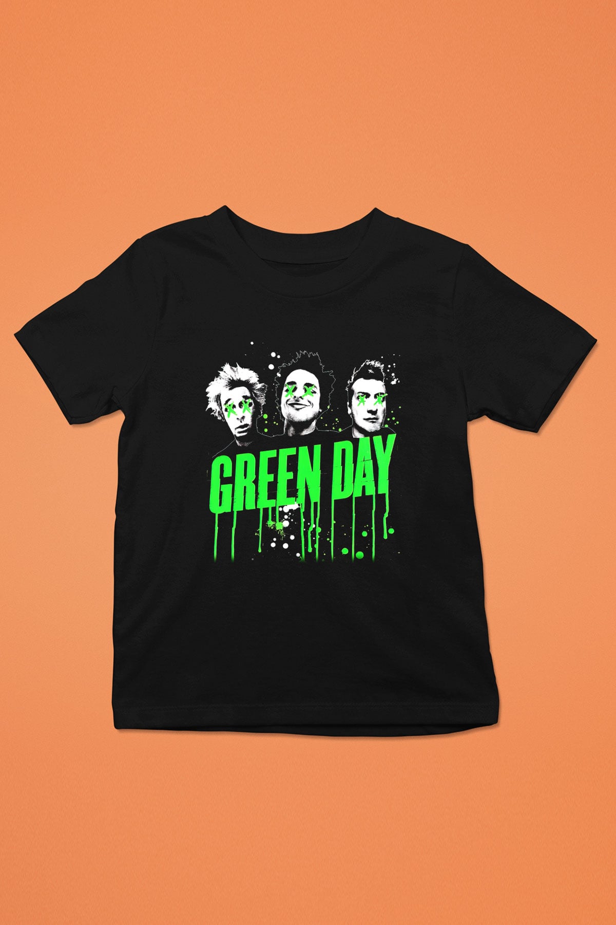 Green Day Baskılı Siyah Unisex Çocuk Tişört