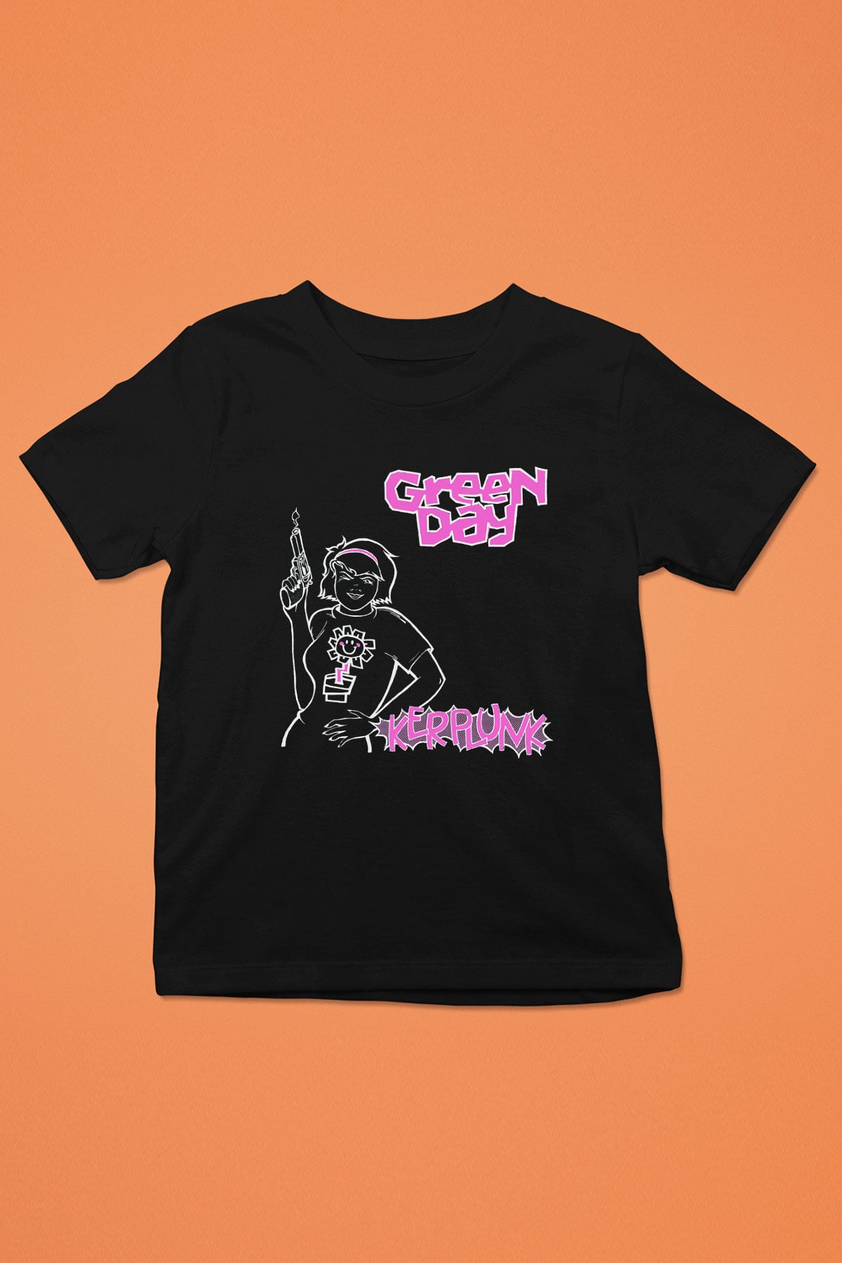Green Day Baskılı Siyah Unisex Çocuk Tişört