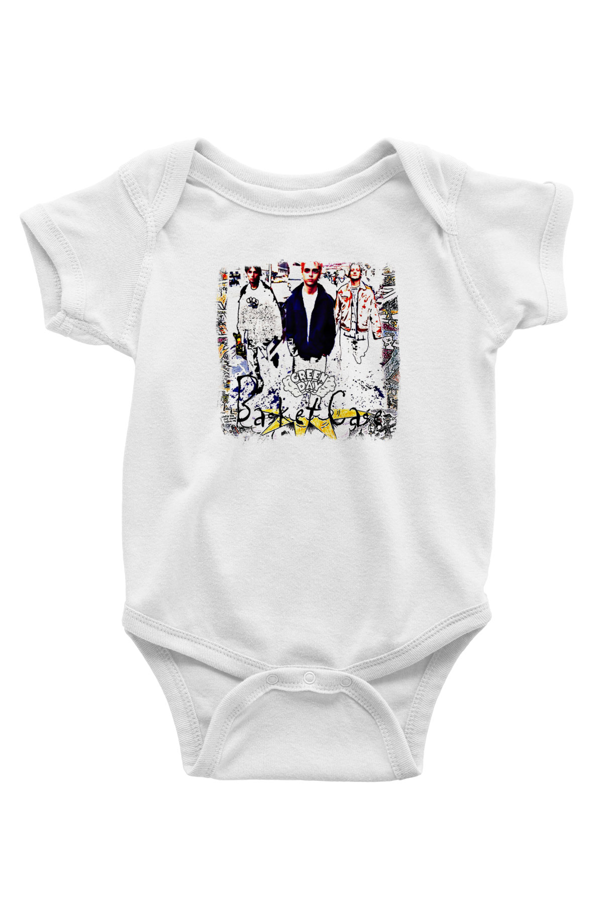Green Day Baskılı Unisex Beyaz Bebek Body - Zıbın