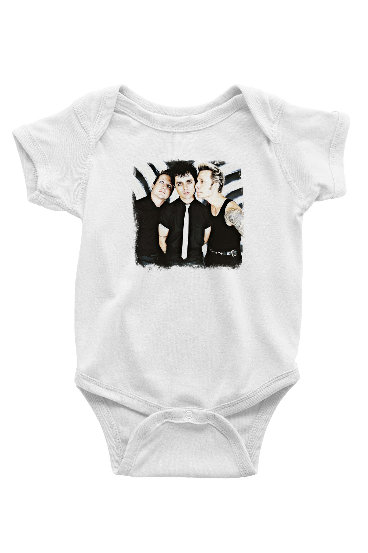 Green Day Baskılı Unisex Beyaz Bebek Body - Zıbın