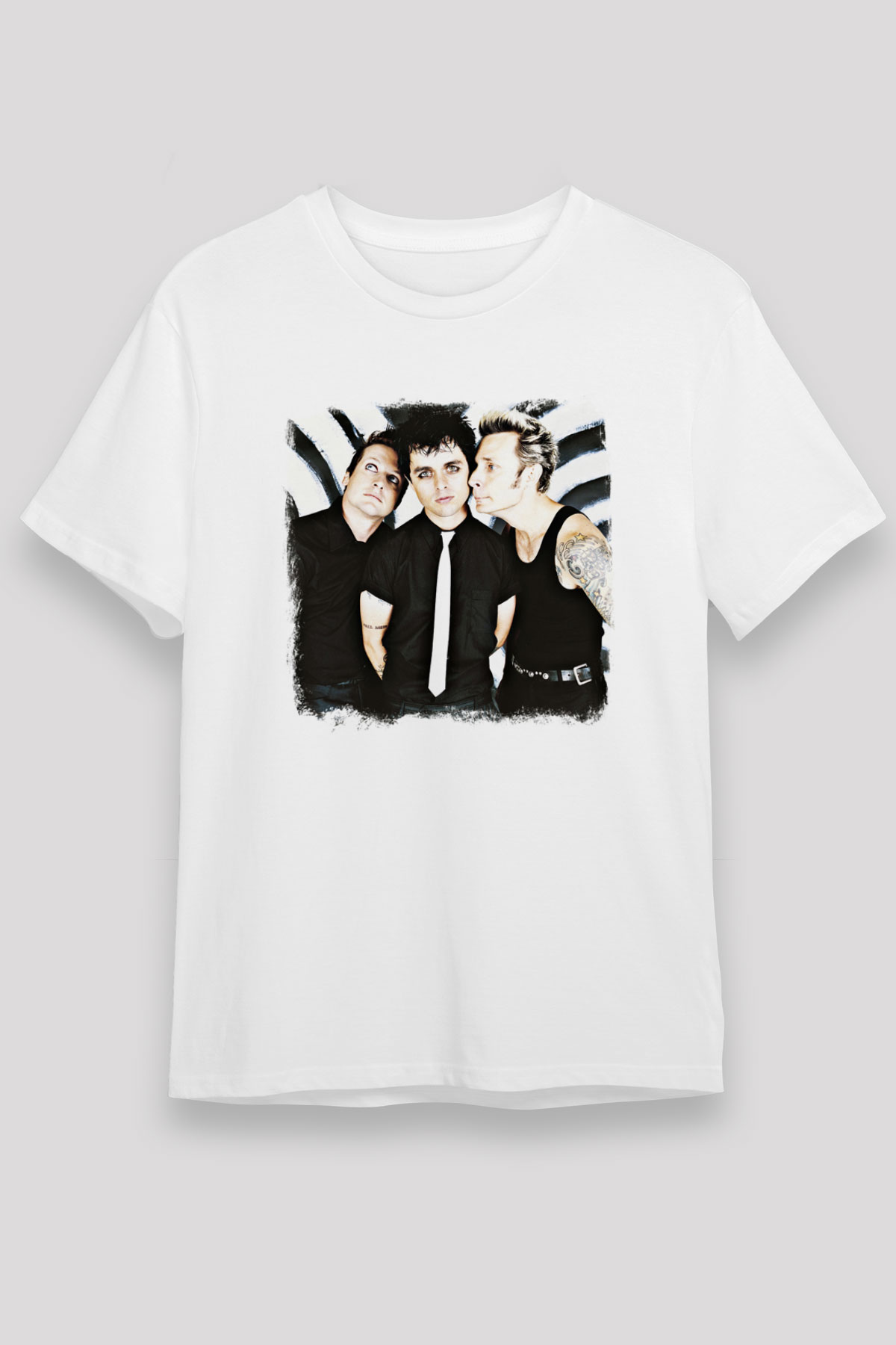 Green Day Baskılı Unisex Beyaz Tişört
