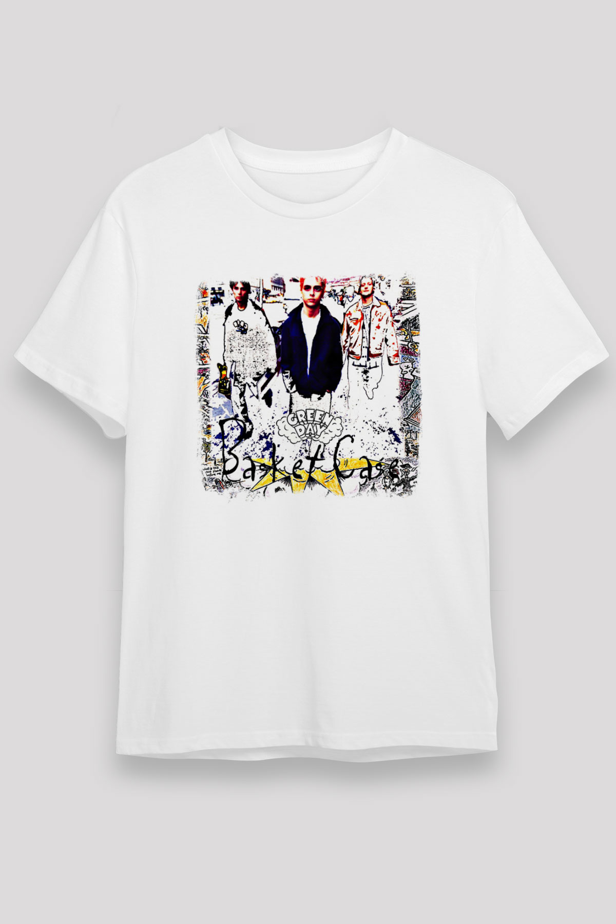 Green Day Baskılı Unisex Beyaz Tişört