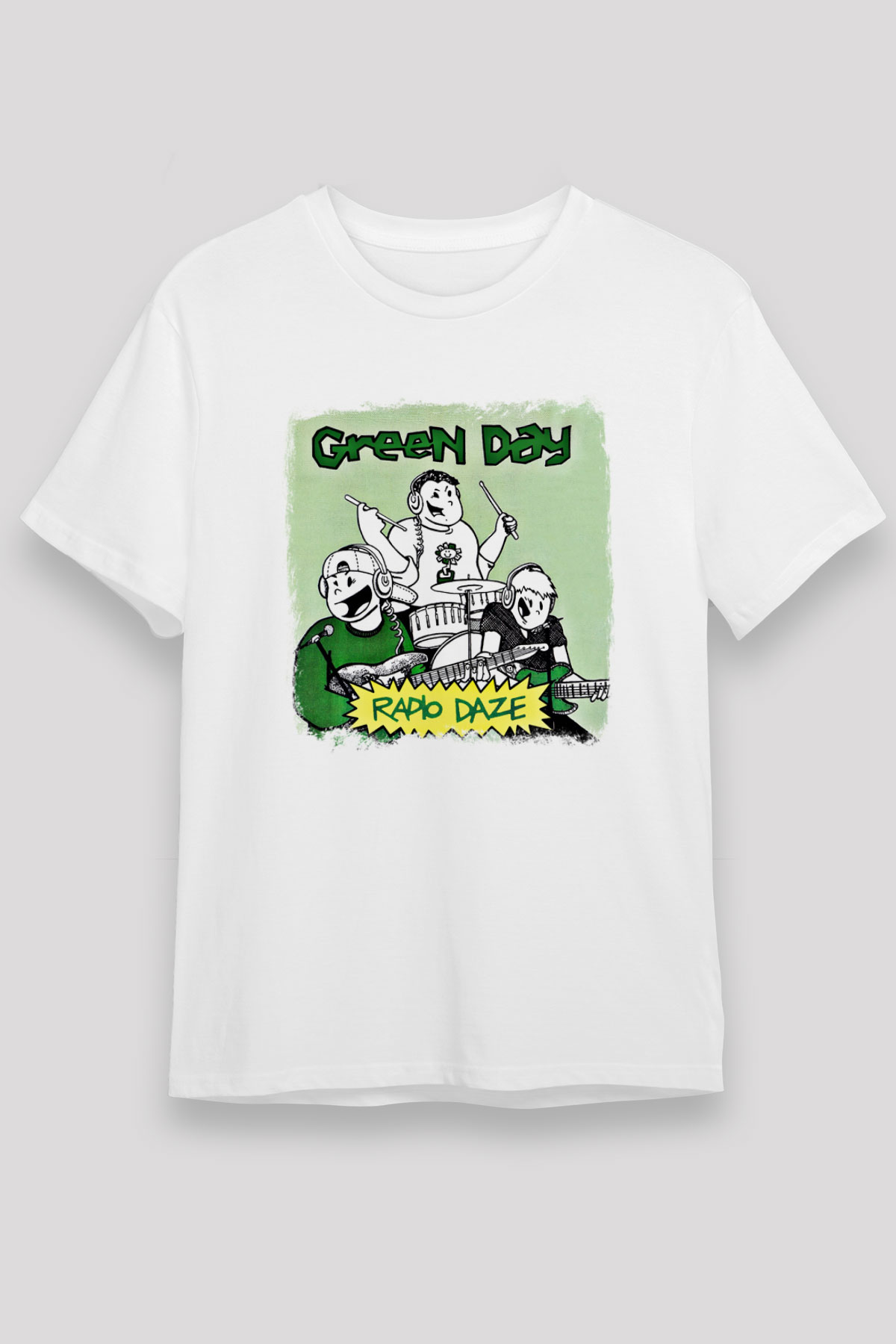 Green Day Baskılı Unisex Beyaz Tişört