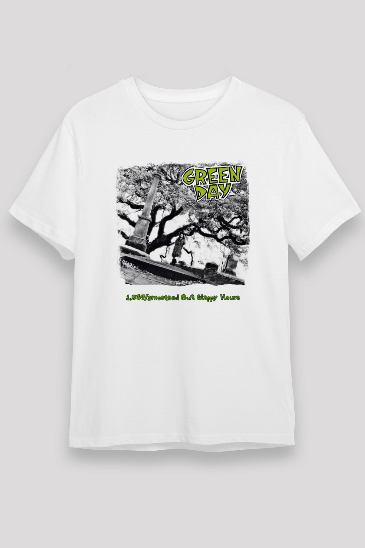 Green Day Baskılı Unisex Beyaz Tişört