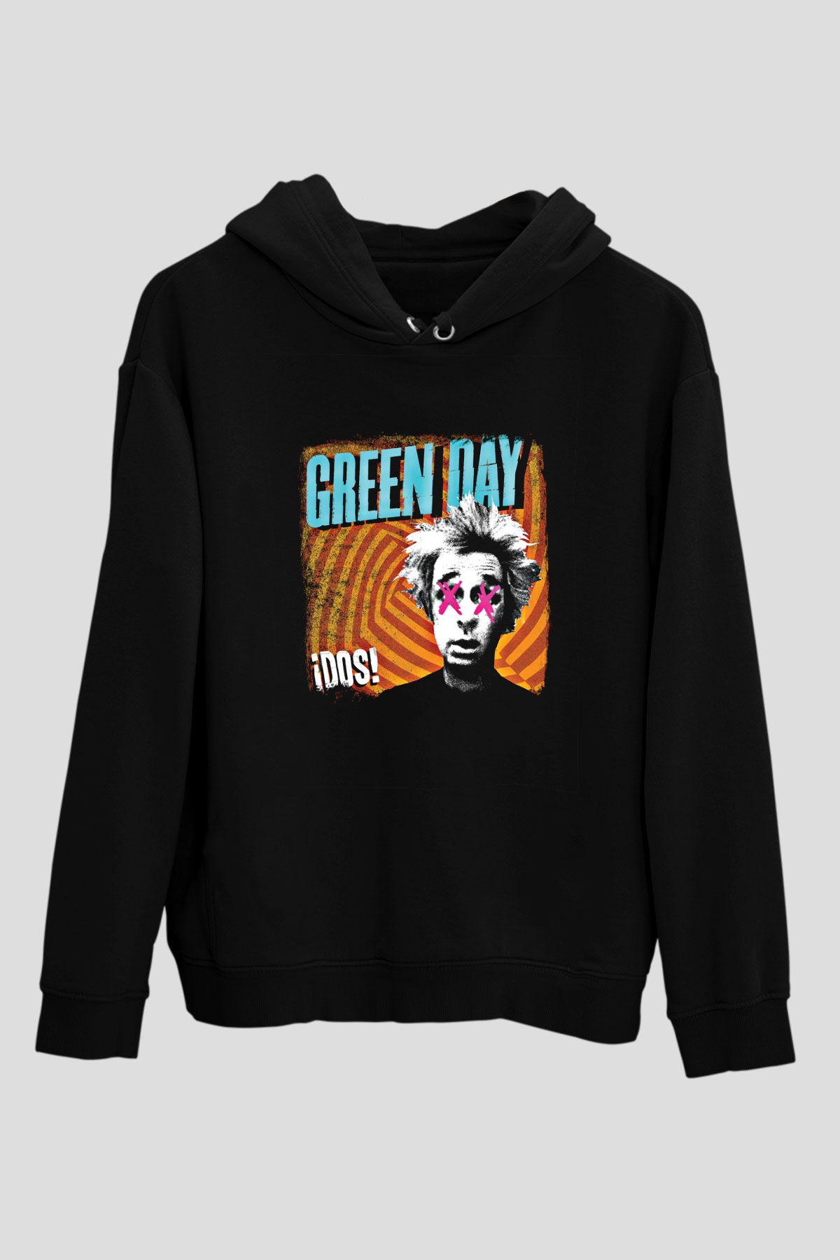 Green Day Baskılı Unisex Siyah Hoodie