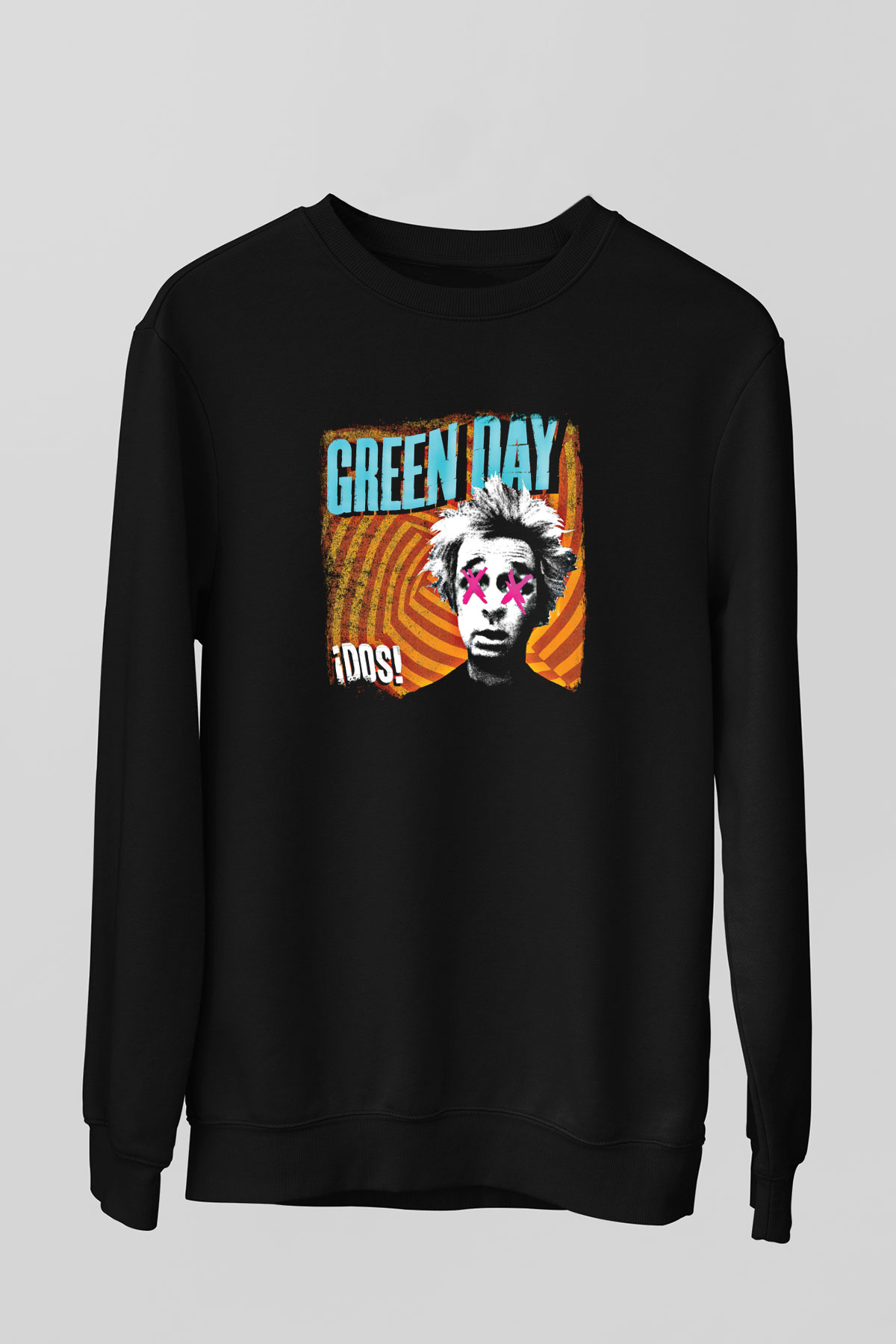 Green Day Baskılı Unisex Siyah Sweatshirt